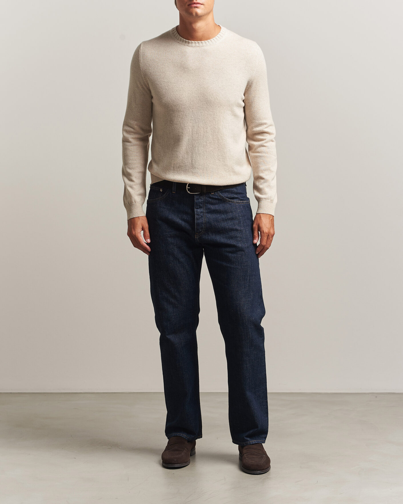 Homme | Pulls Et Tricots | Stenströms | Cashmere Crewneck Beige