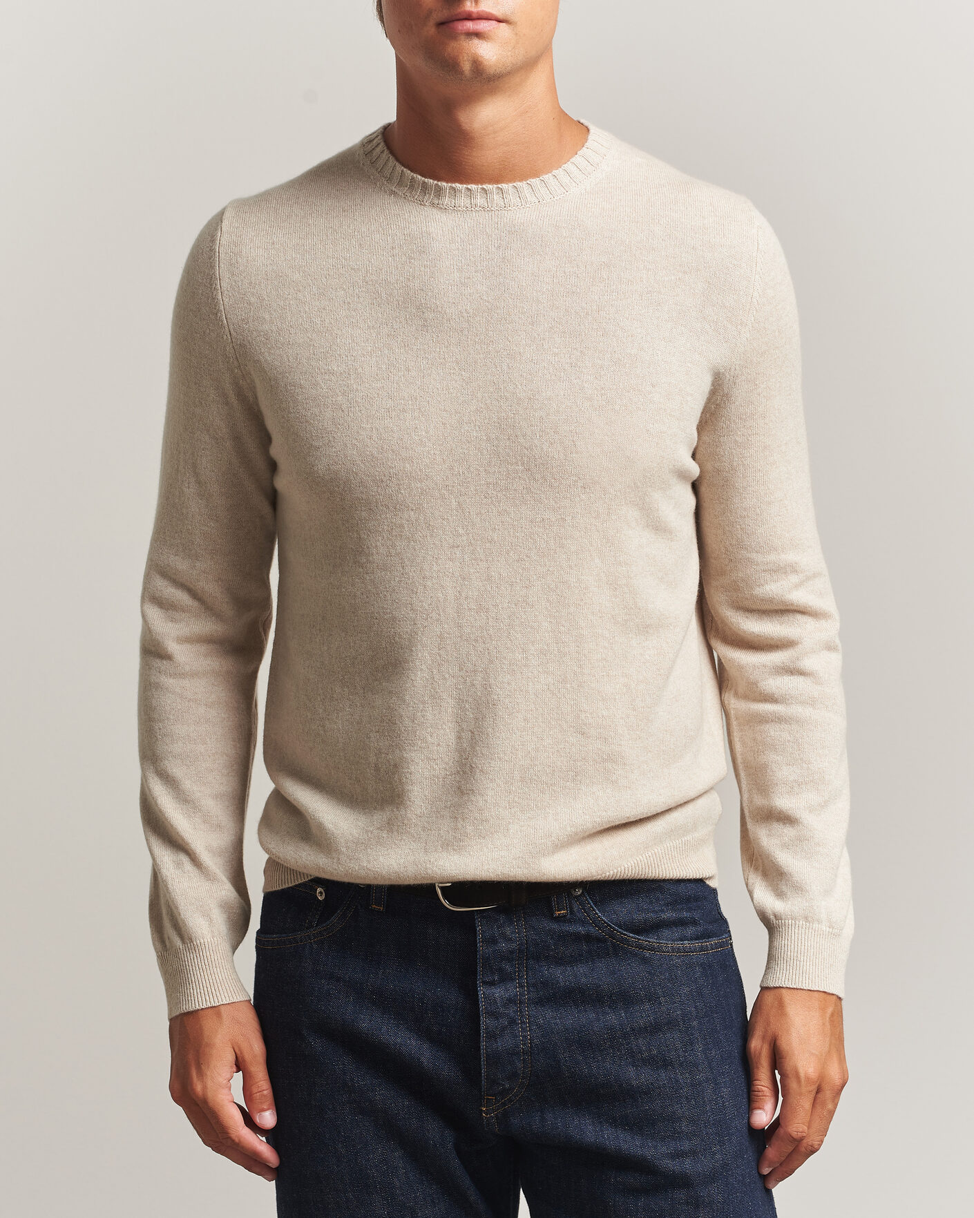 Homme | Pulls Et Tricots | Stenströms | Cashmere Crewneck Beige