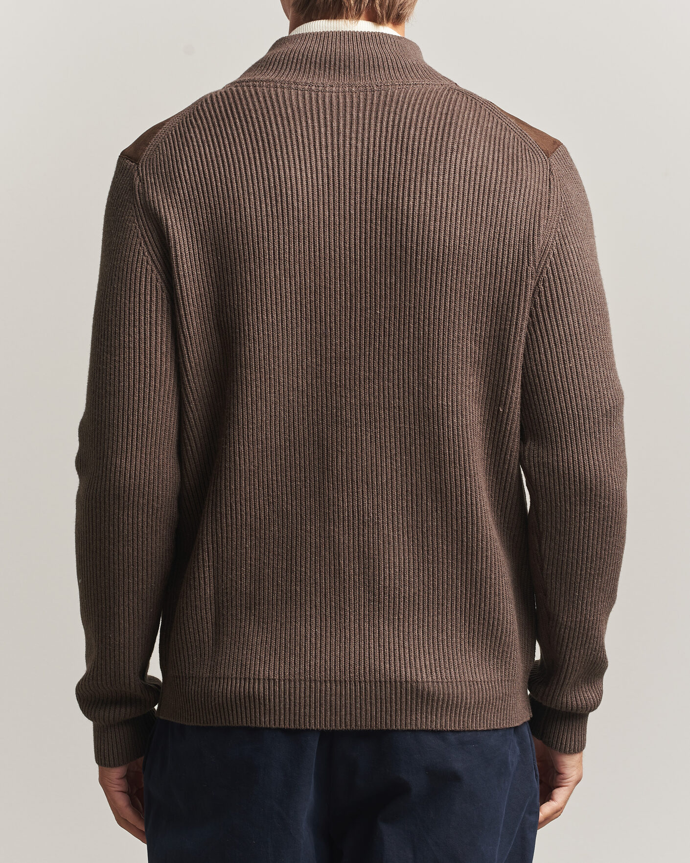 Homme | Pulls Et Tricots | Stenströms | Knitted Hybrid Alcantara Jacket Brown
