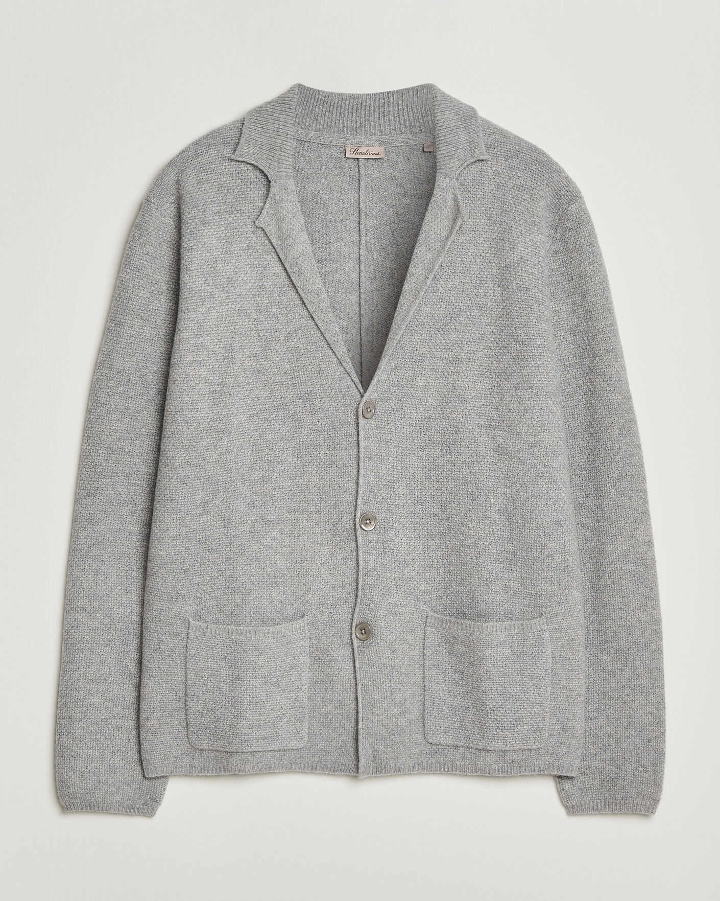 Homme | Pulls Et Tricots | Stenströms | Knitted Yak/Merino Cardigan Blazer Grey