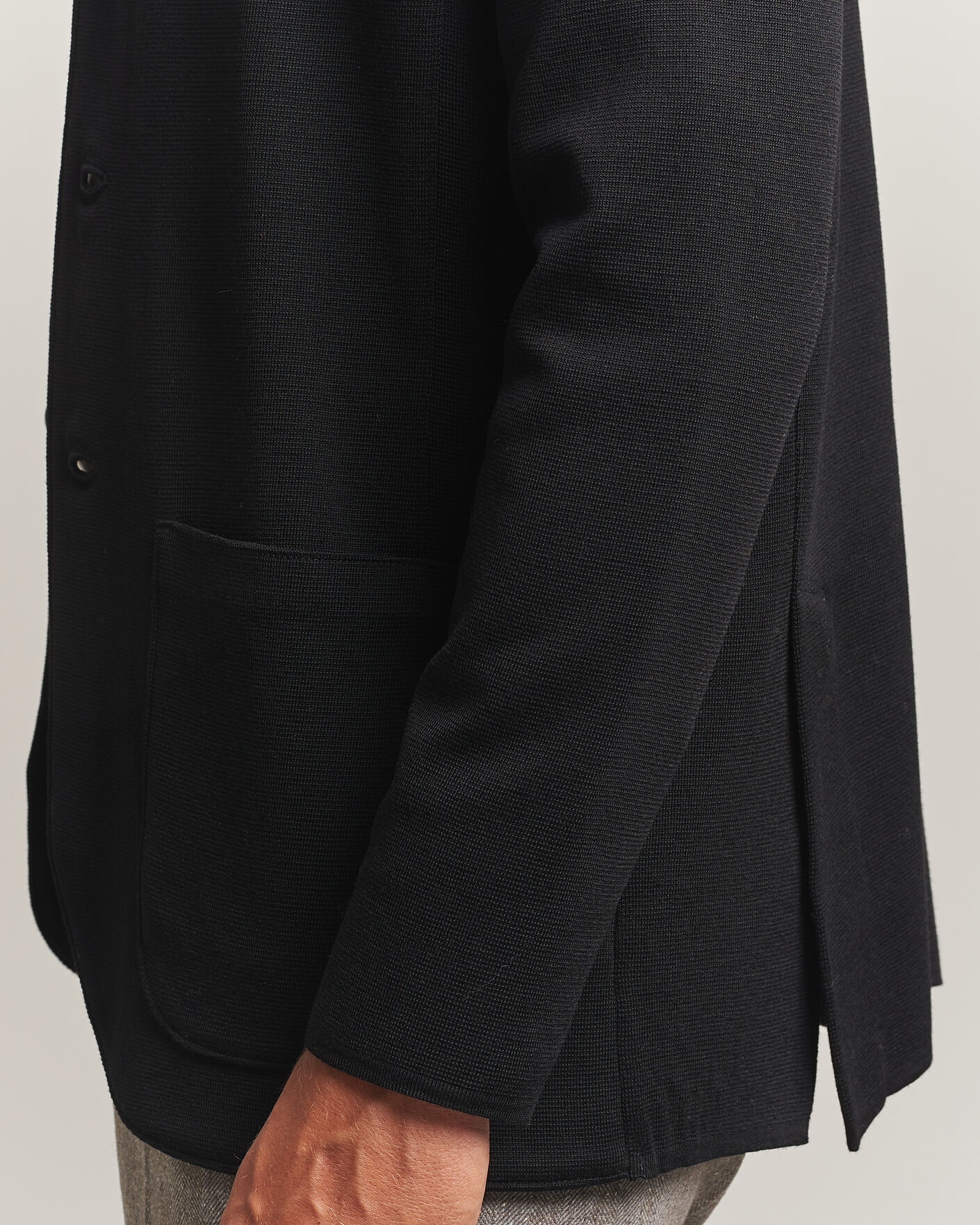 Homme | Blazers | Stenströms | Milano Knitted Merino Blazer Black