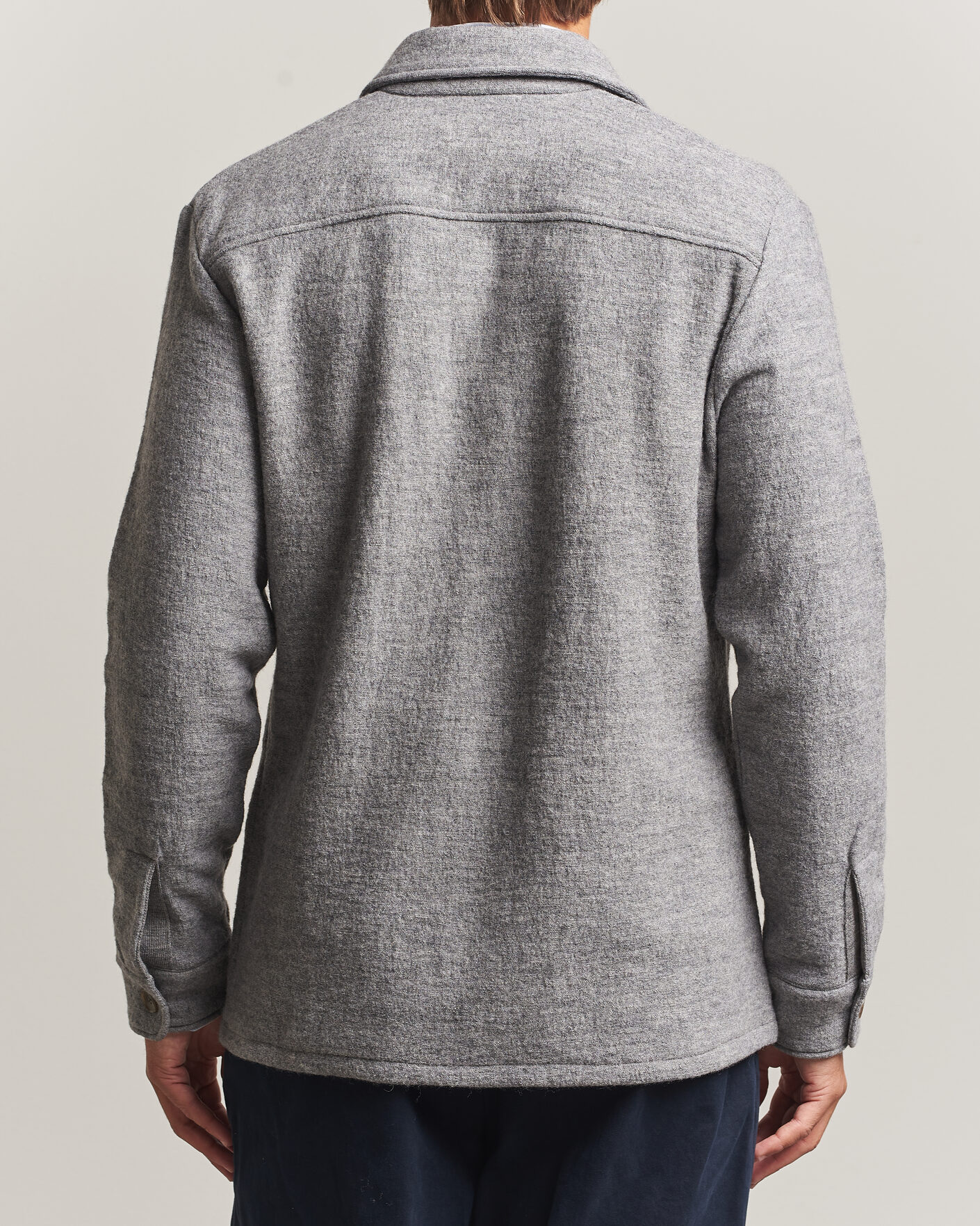 Homme | Chemises | Stenströms | Felted Wool Overshirt Grey