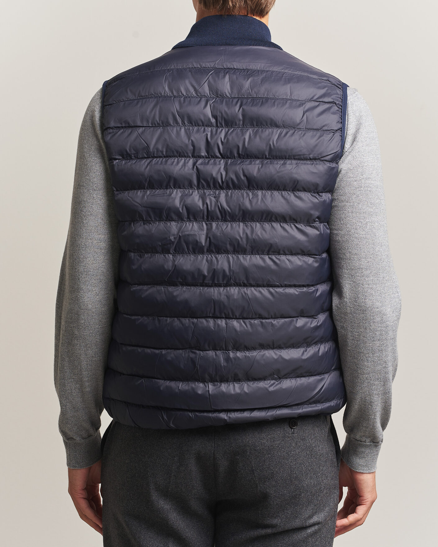 Homme | Gilets | Stenströms | Reversible Knitted Merino/Nylon Vest Navy