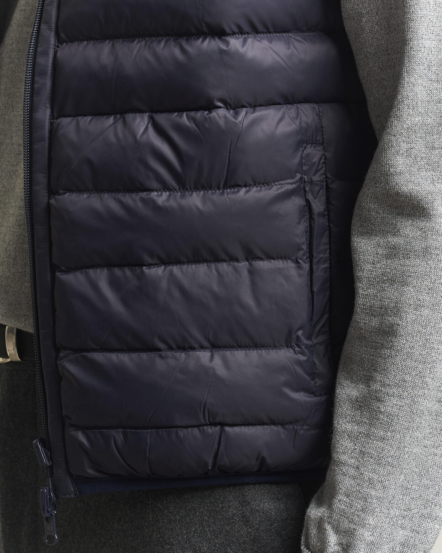 Homme | Gilets | Stenströms | Reversible Knitted Merino/Nylon Vest Navy