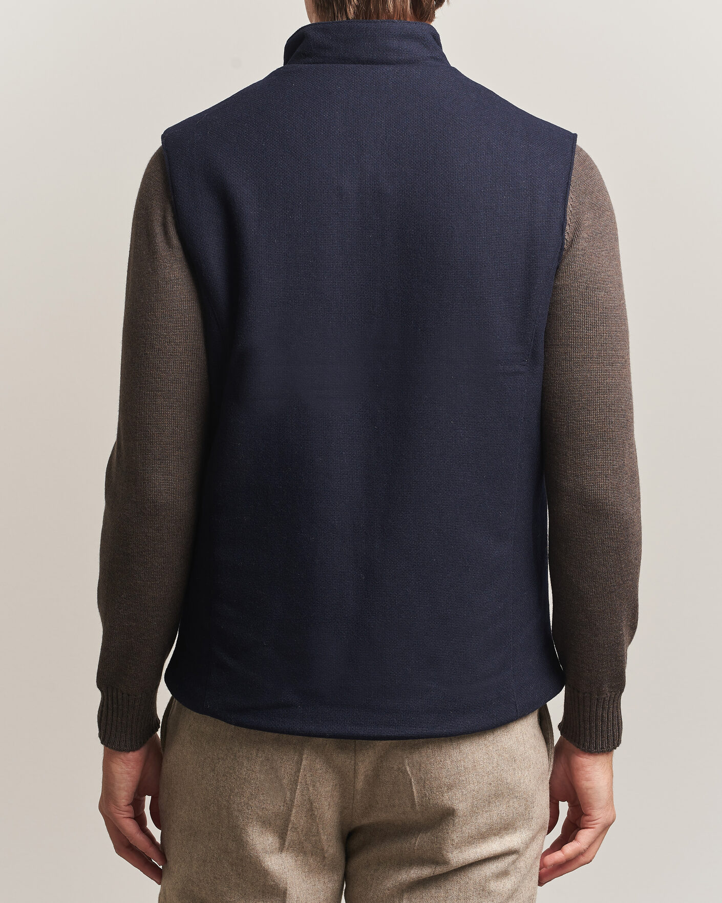 Homme | Gilets | Stenströms | Wool Alcantara Detail Light Padded Vest Navy