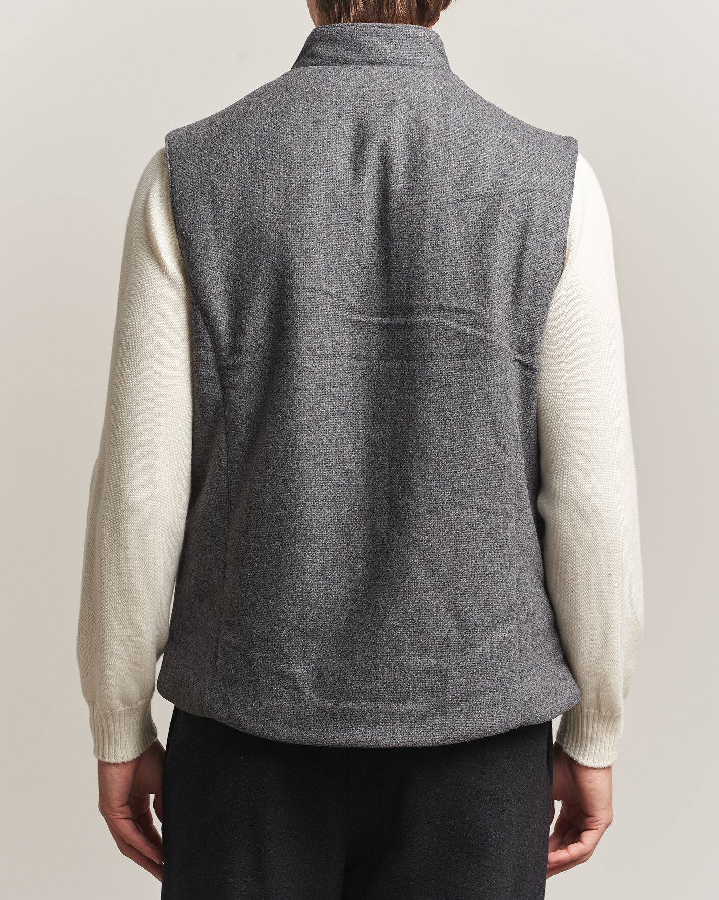 Homme | Gilets | Stenströms | Wool Alcantara Detail Light Padded Vest Grey
