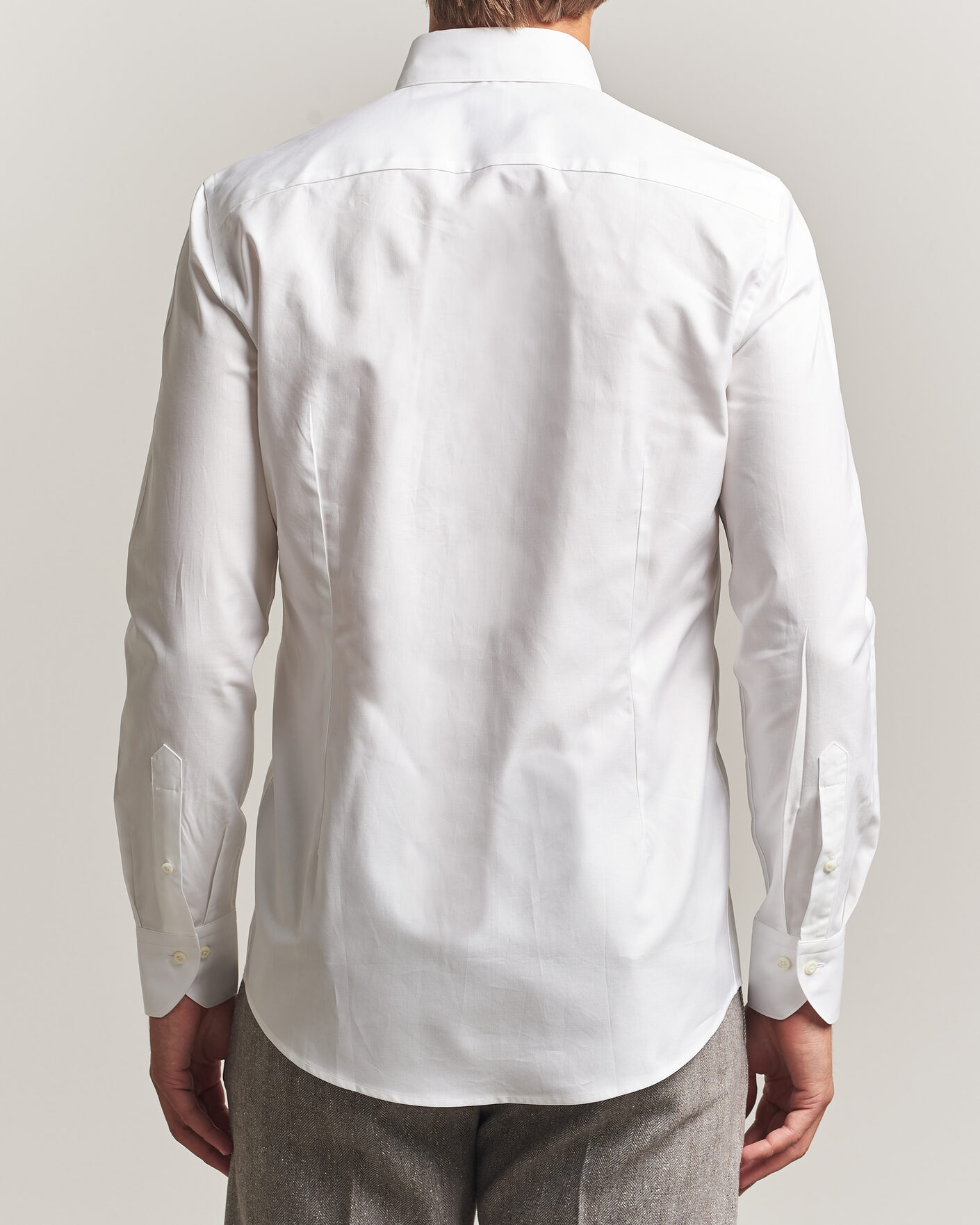Homme | Chemises | Stenströms | Slimline Twofold Cotton Button Under Shirt White