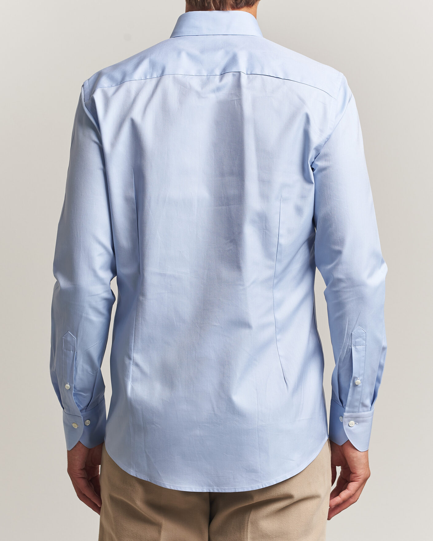 Homme | Chemises | Stenströms | Slimline Twofold Cotton Button Under Shirt Blue