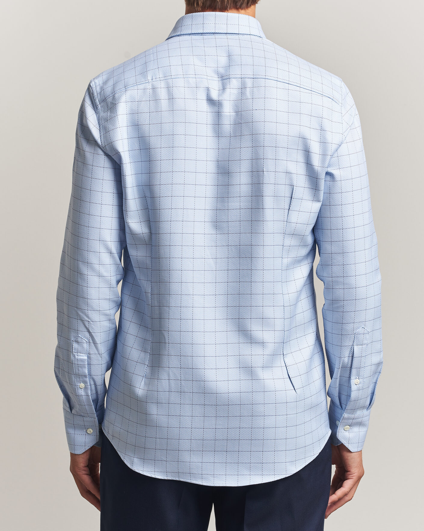Homme | Chemises | Stenströms | Slimline Twofold Structure Check Shirt Blue