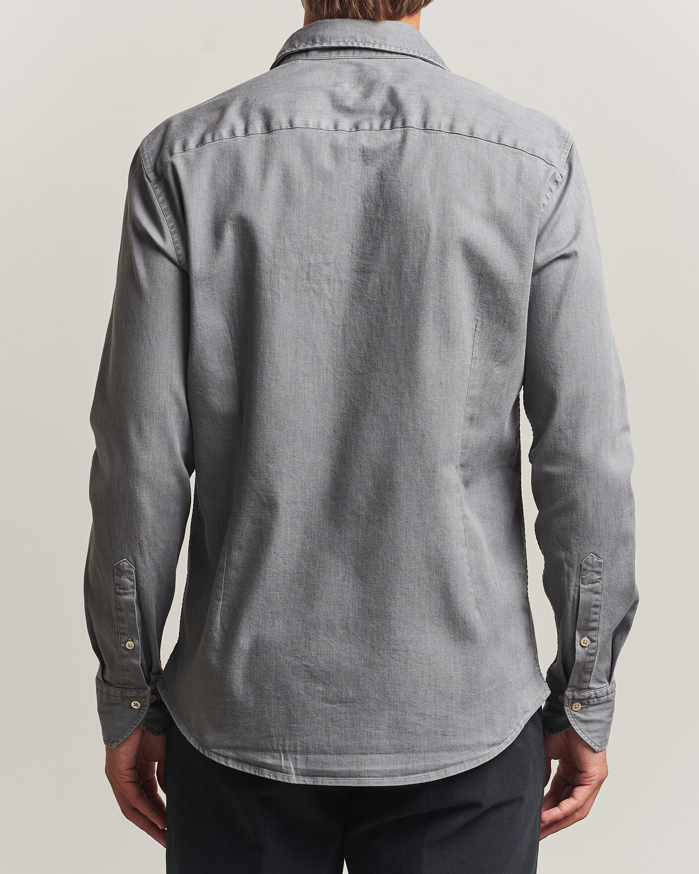 Homme | Chemises | Stenströms | Slimline Garment Washed Shirt Grey Denim