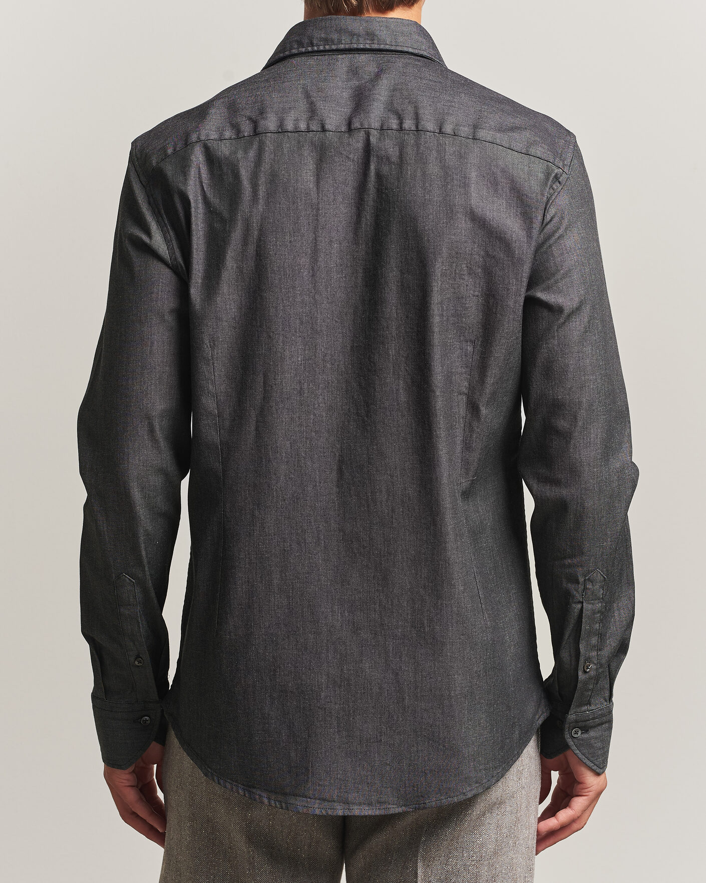 Homme | Chemises | Stenströms | Slimline Garment Washed Shirt Black Denim