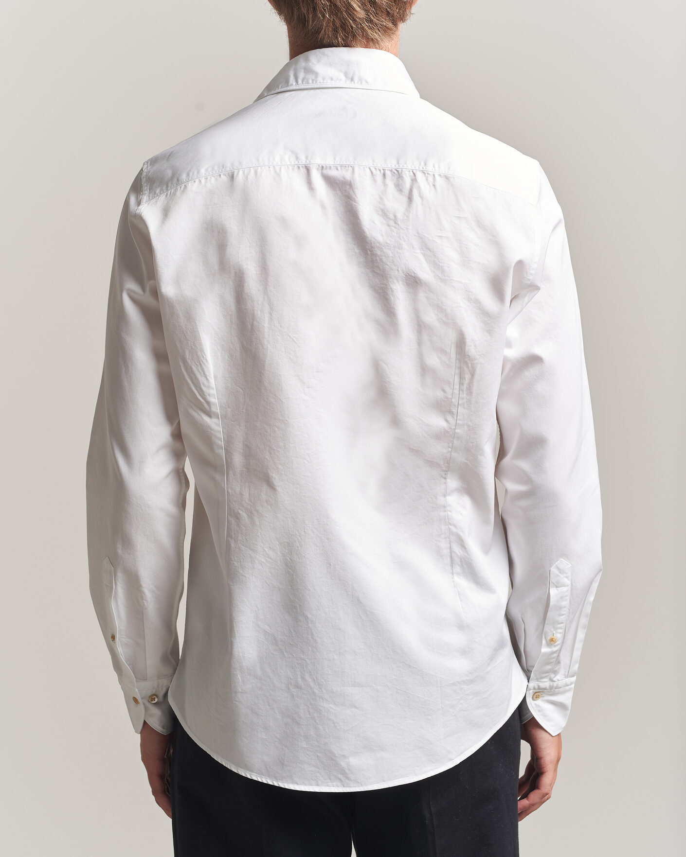 Homme | Chemises | Stenströms | Slimline Washed Cotton Twill Cut Away Shirt White