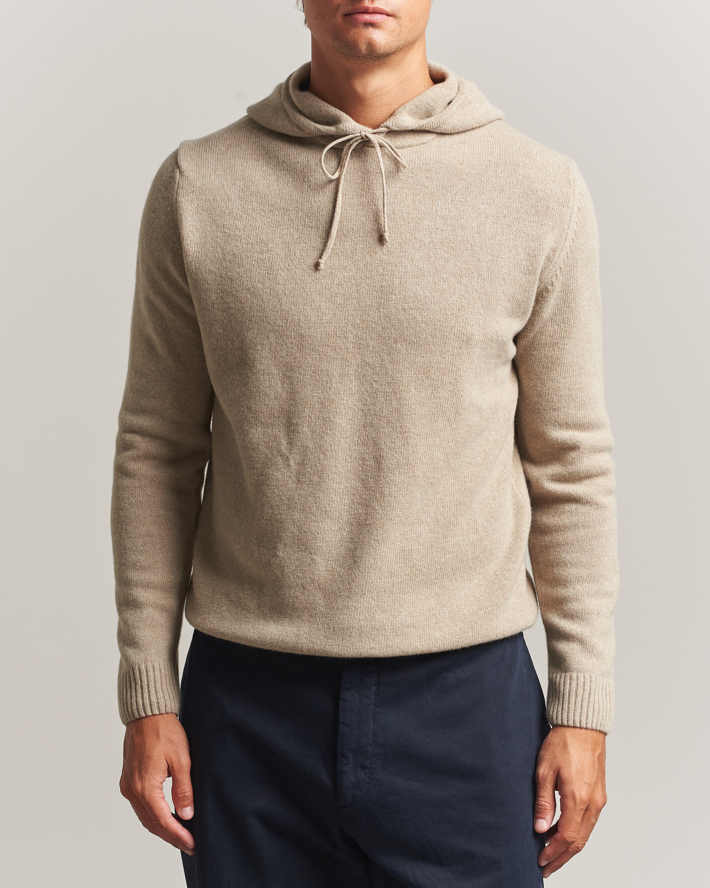 Homme | Pulls Et Tricots | Stenströms | Brushed Merino Hood Beige