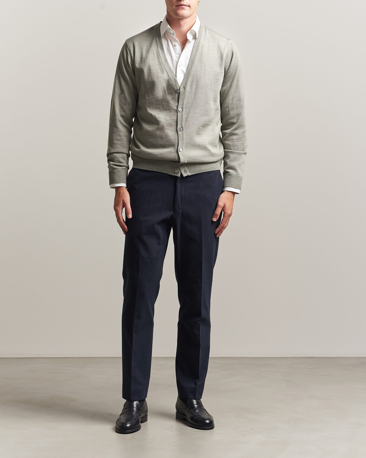 Homme | Pulls Et Tricots | Stenströms | Merino Cardigan Green/Grey