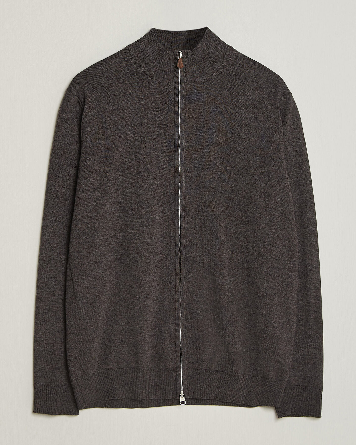 Homme | Pulls Et Tricots | Stenströms | Merino Full Zip Dark Brown