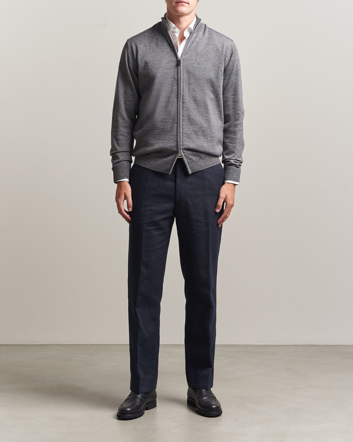 Homme | Pulls Et Tricots | Stenströms | Merino Full Zip Grey