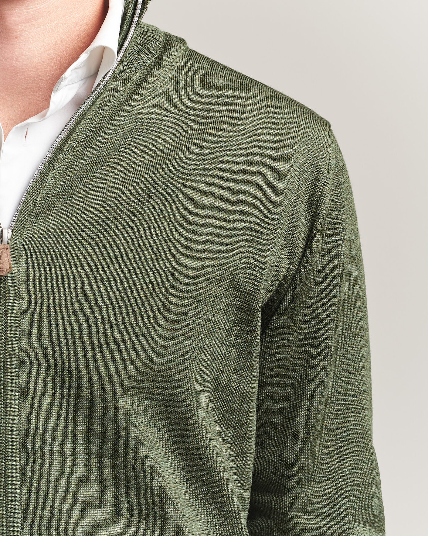 Homme | Pulls Et Tricots | Stenströms | Merino Full Zip Green