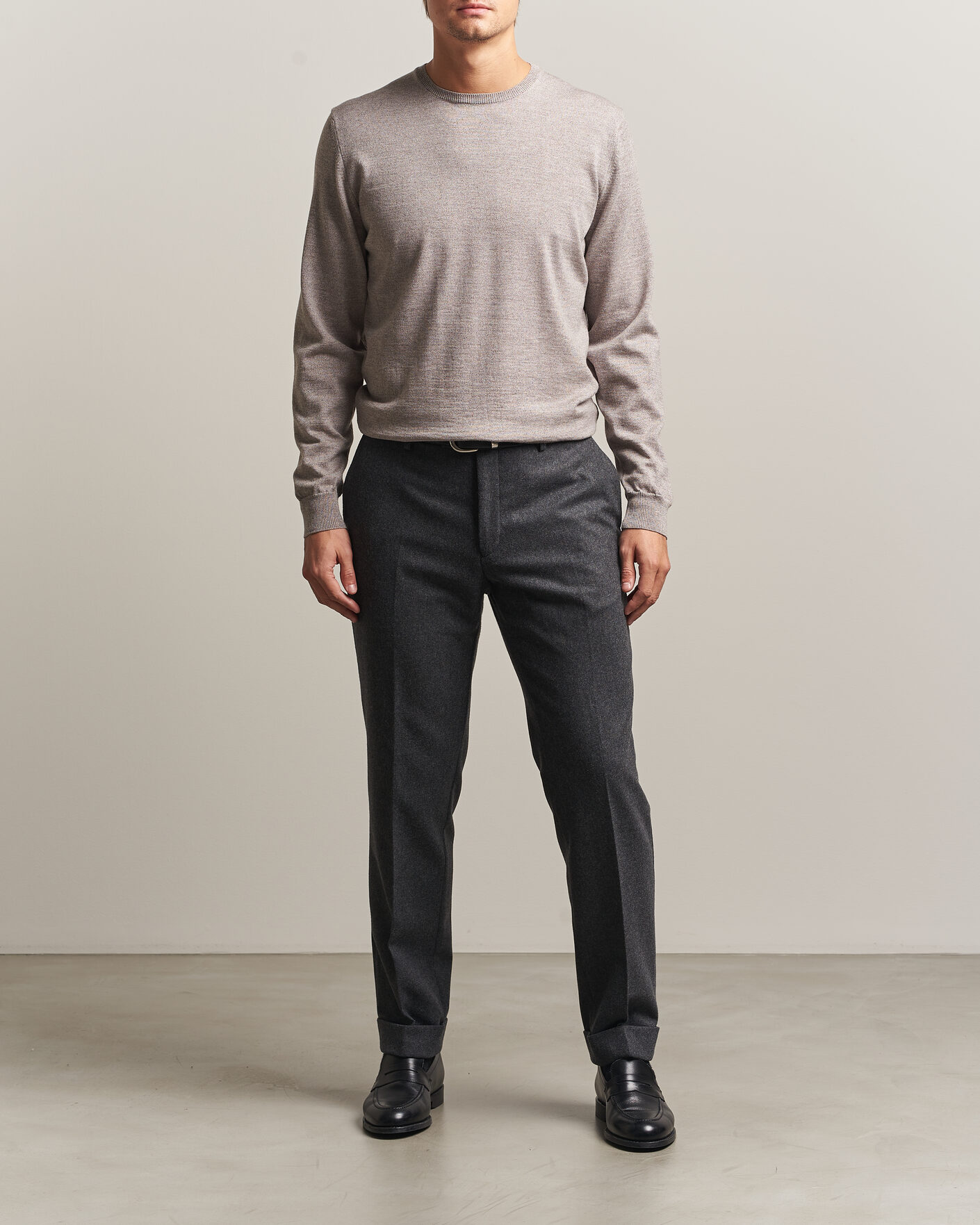 Homme | Pulls Et Tricots | Stenströms | Merino Patch Crew Neck Beige