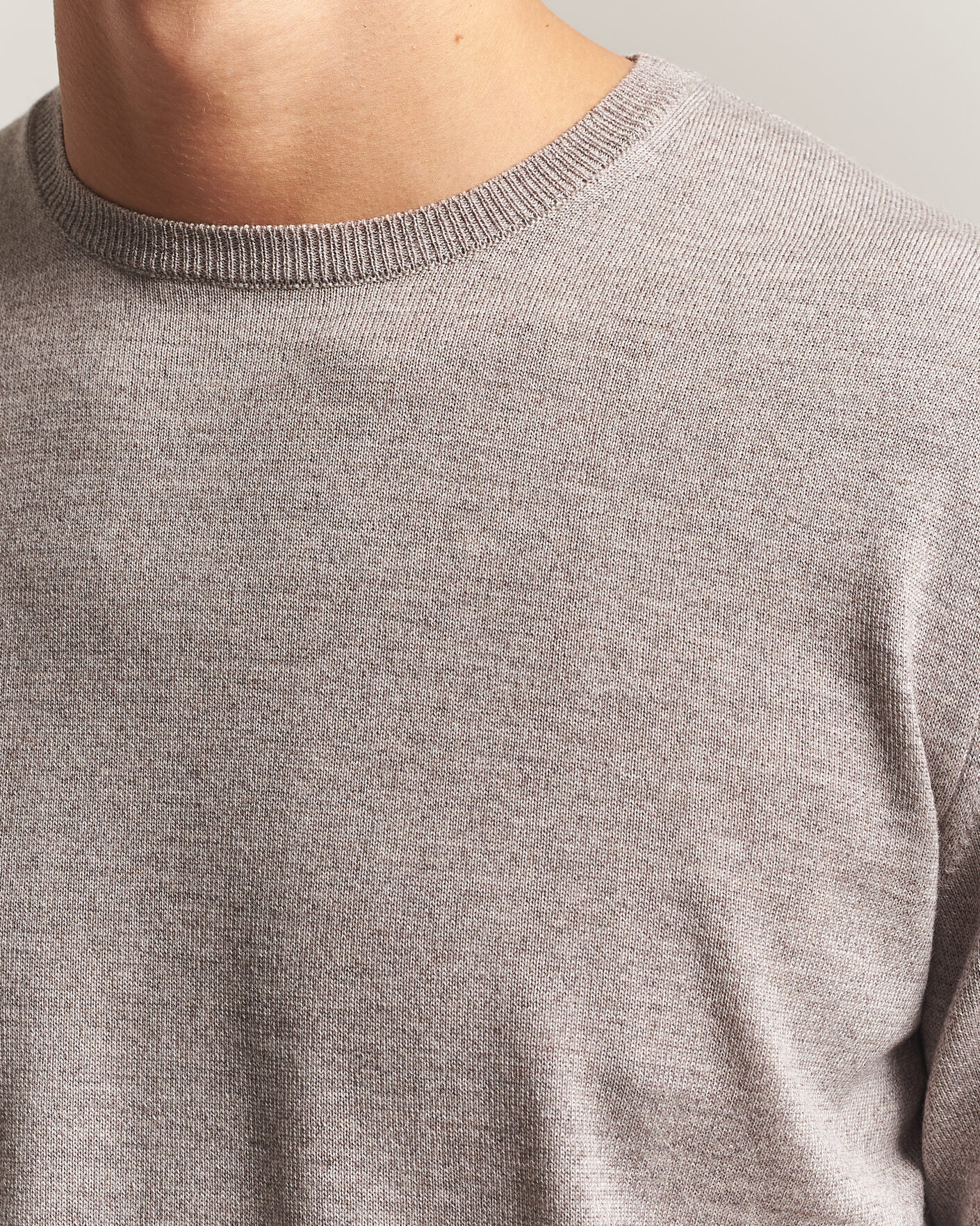 Homme | Pulls Et Tricots | Stenströms | Merino Patch Crew Neck Beige