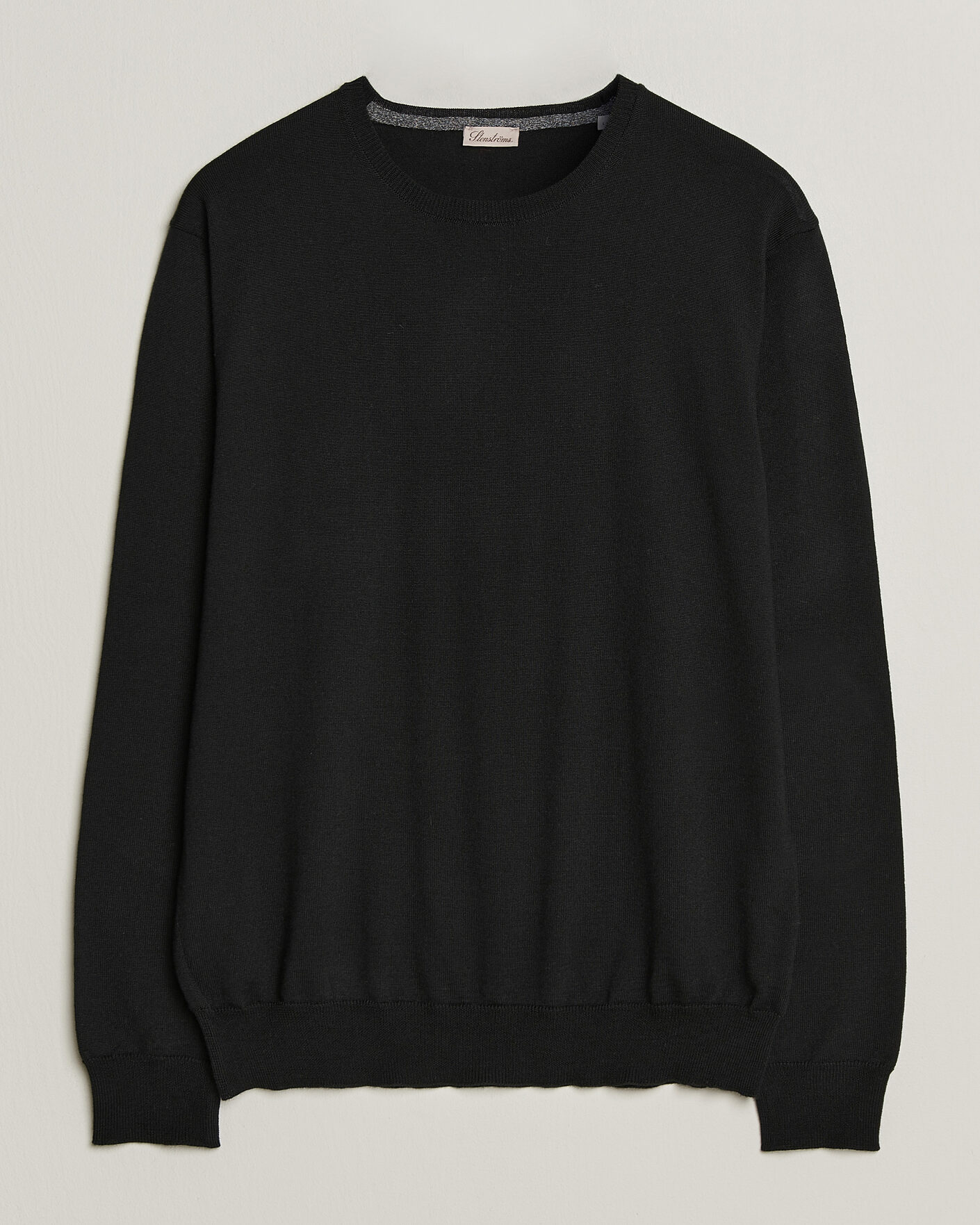Homme | Pulls Et Tricots | Stenströms | Merino Patch Crew Neck Black
