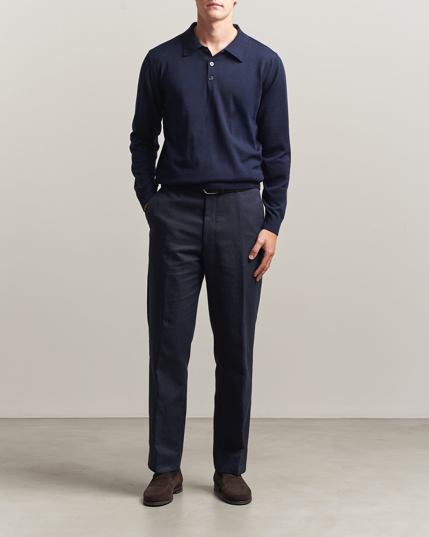 Homme | Pulls Et Tricots | Stenströms | Merino Polo Navy