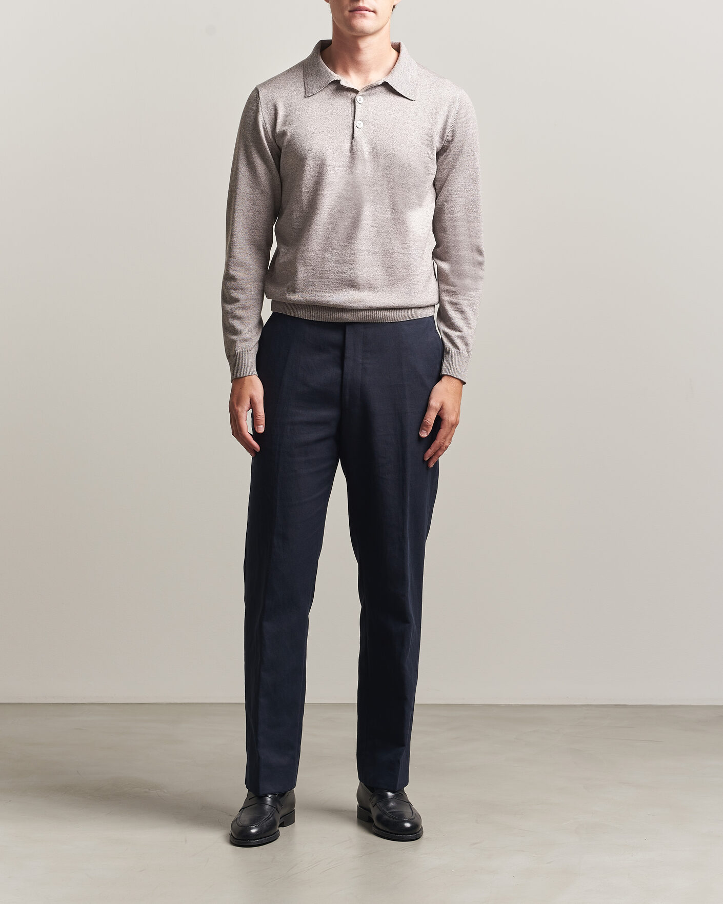 Homme | Pulls Et Tricots | Stenströms | Merino Polo Beige