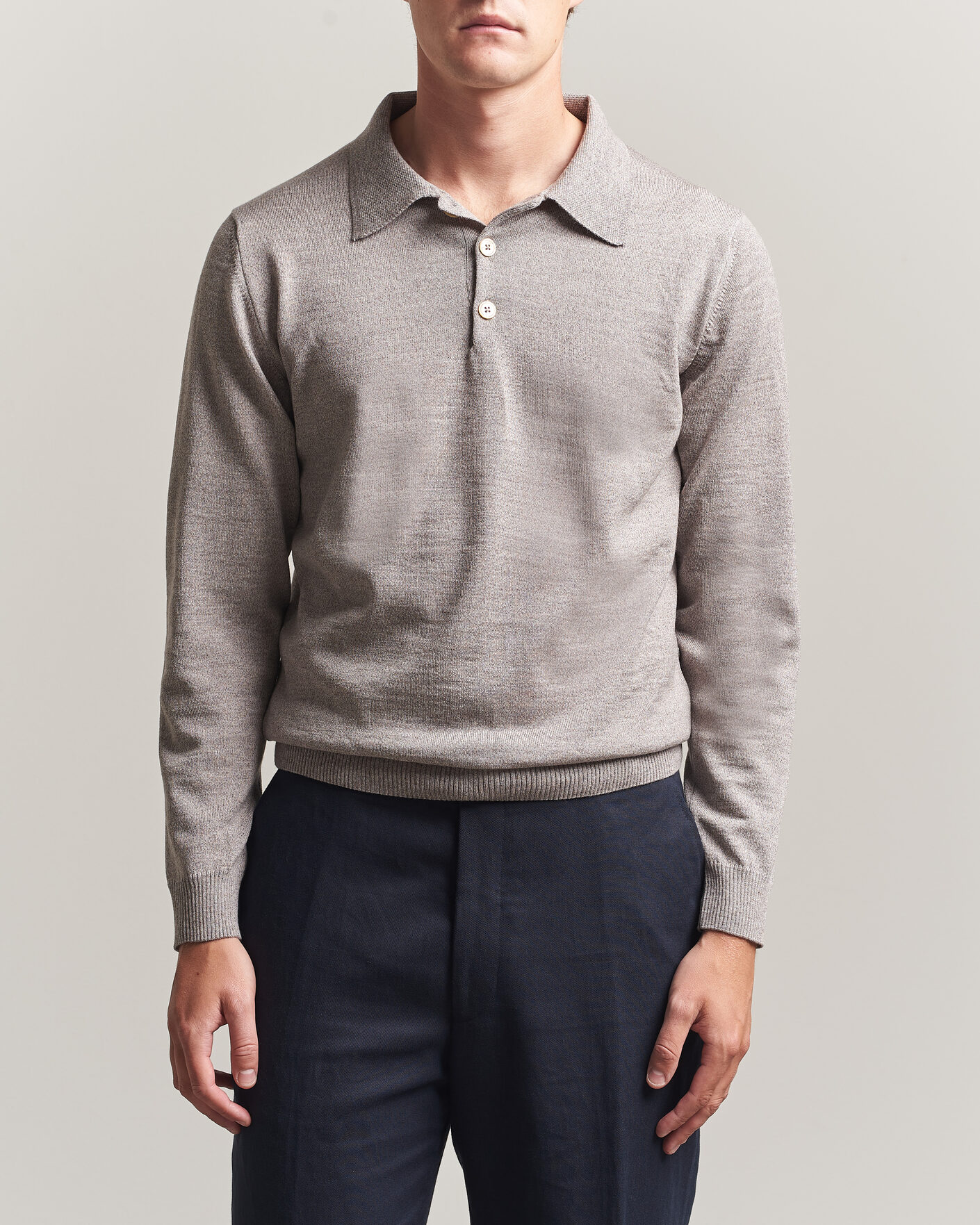 Homme | Pulls Et Tricots | Stenströms | Merino Polo Beige