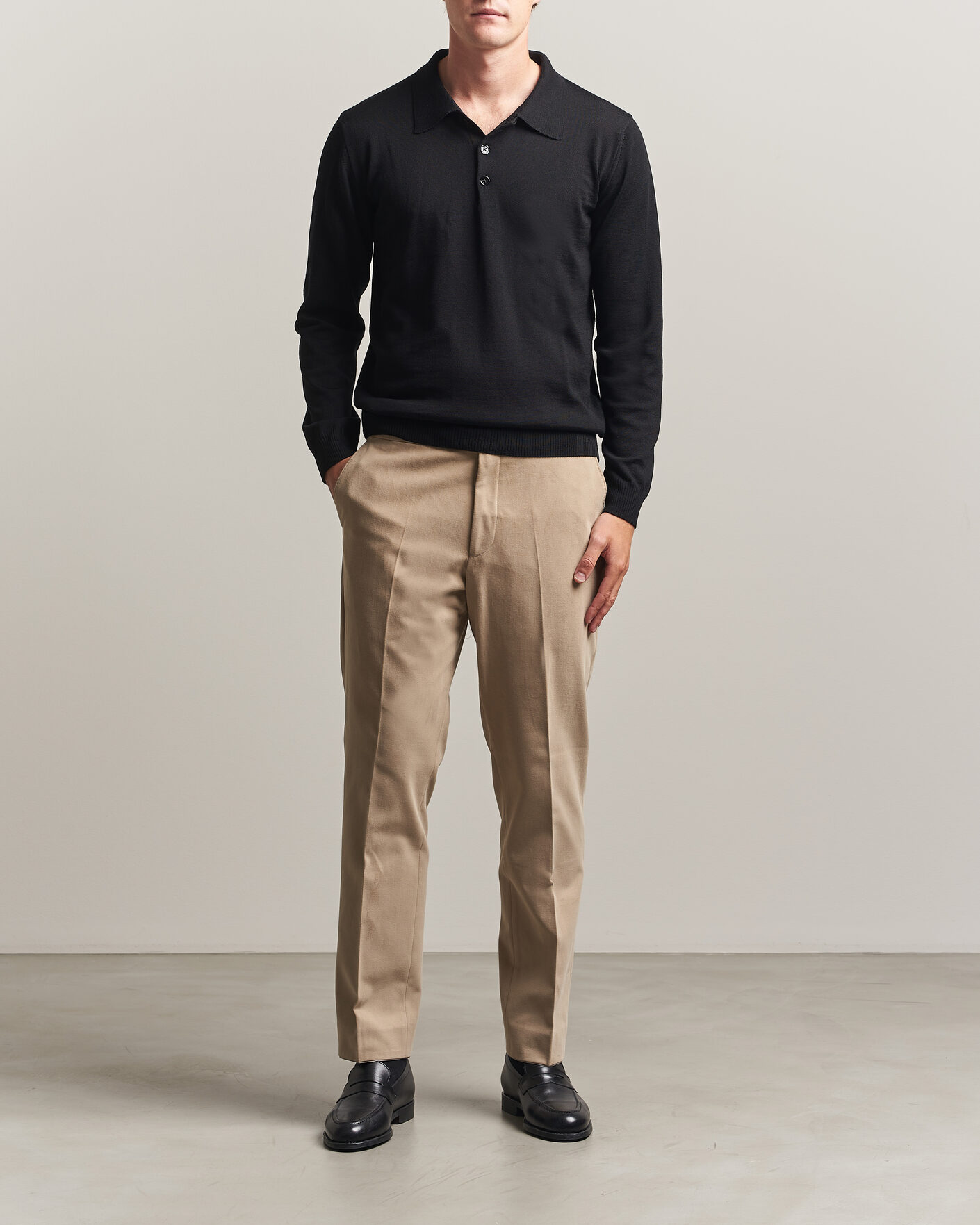 Homme | Pulls Et Tricots | Stenströms | Merino Polo Black