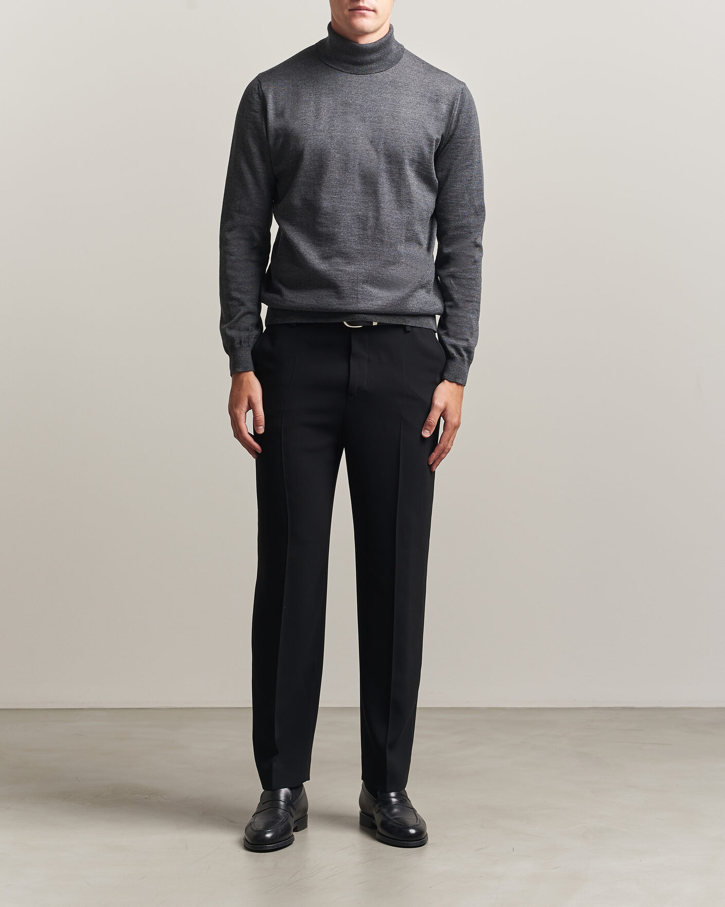 Homme | Pulls Et Tricots | Stenströms | Merino Rollneck Dark Grey