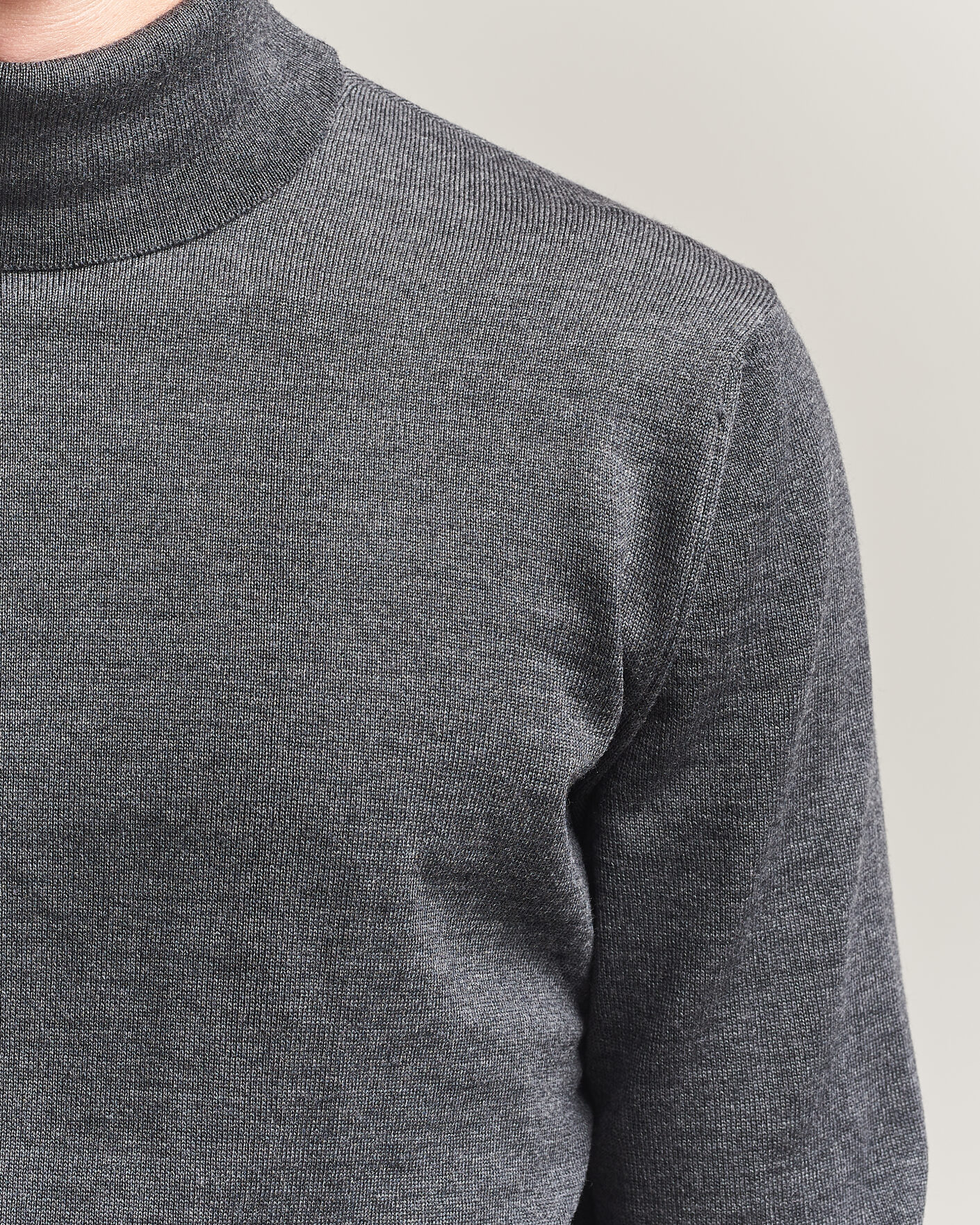 Homme | Pulls Et Tricots | Stenströms | Merino Rollneck Dark Grey
