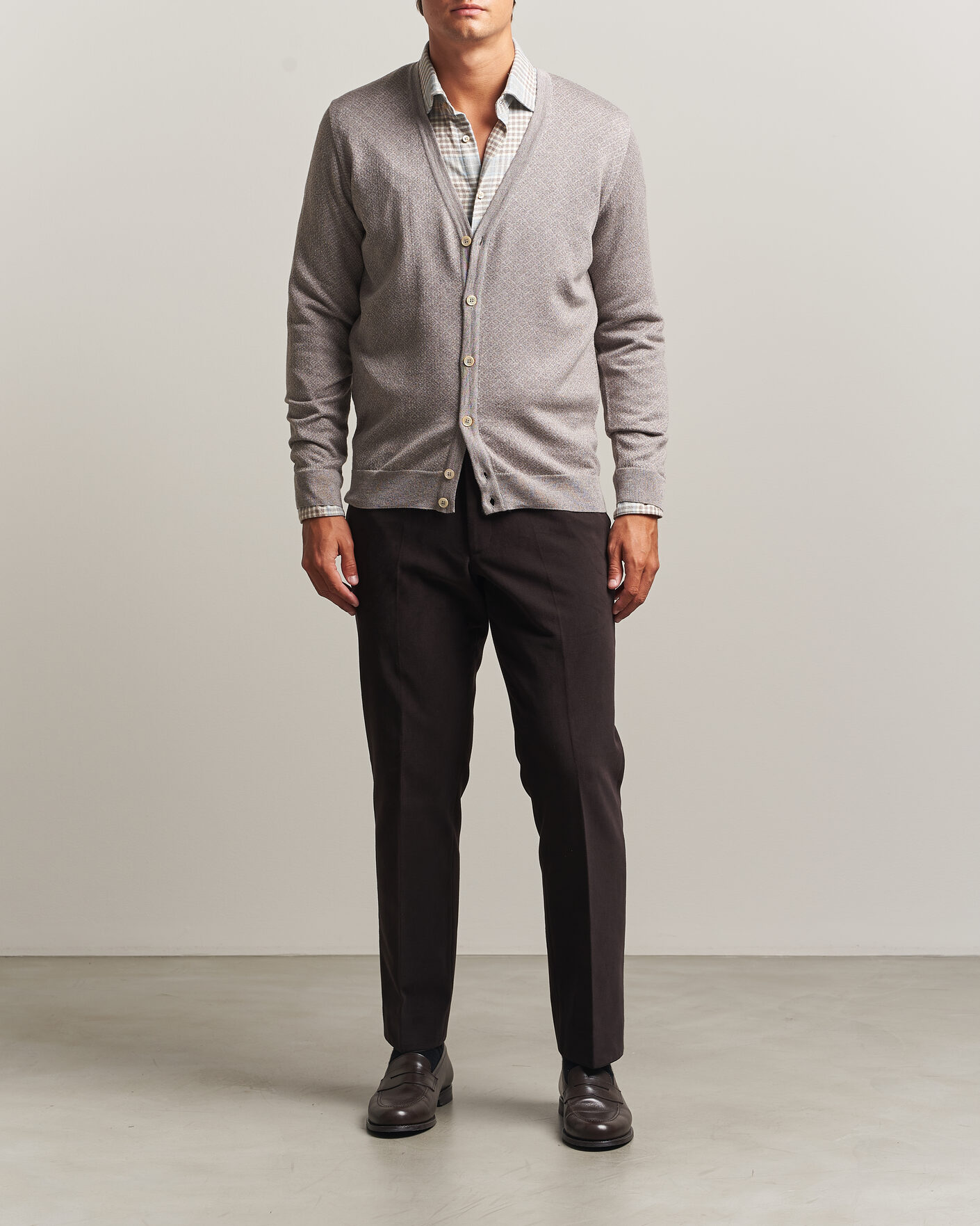 Homme | Pulls Et Tricots | Stenströms | Merino Jaquard Cardigan Beige