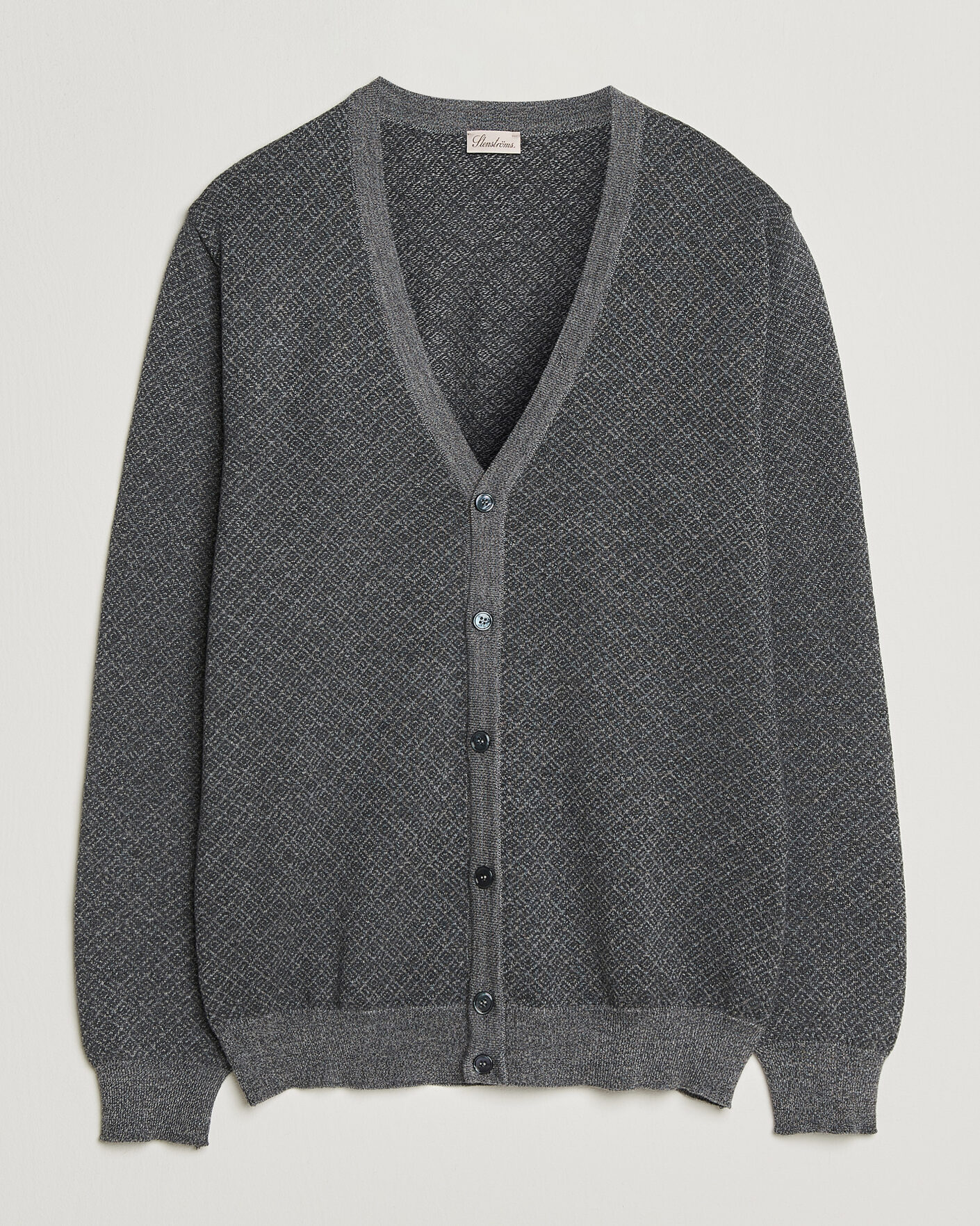 Homme | Pulls Et Tricots | Stenströms | Merino Jaquard Cardigan Dark Grey