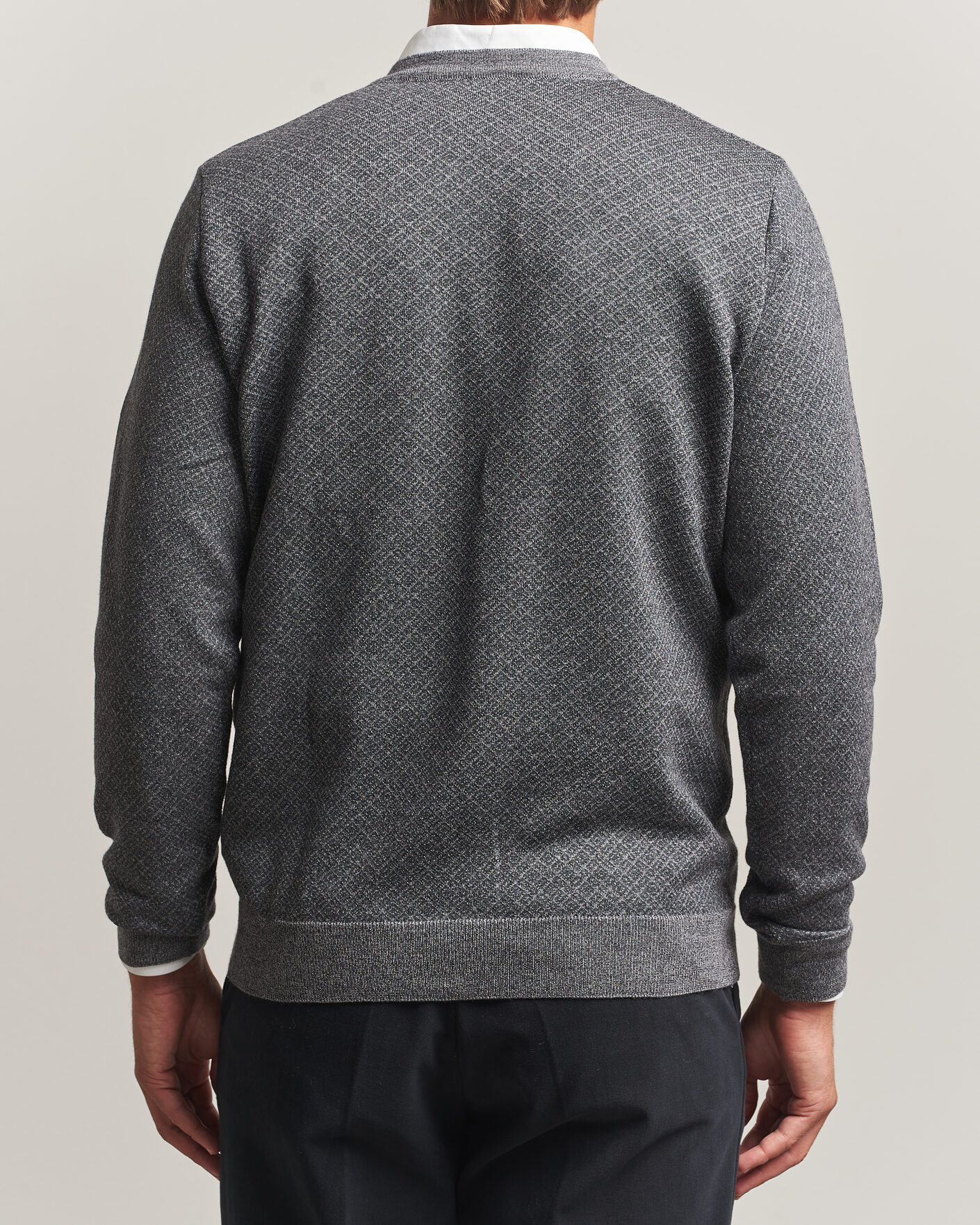 Homme | Pulls Et Tricots | Stenströms | Merino Jaquard Cardigan Dark Grey