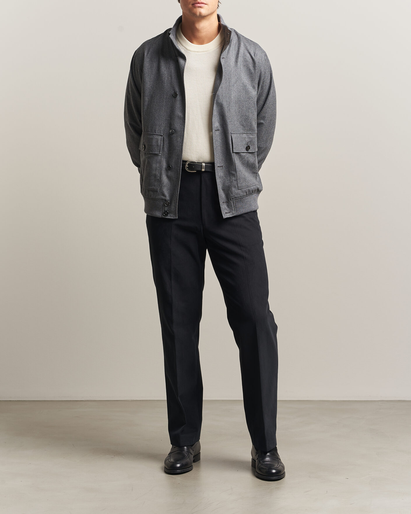 Homme | Manteaux Et Vestes | Stenströms | Flannel Bomber Jacket Grey