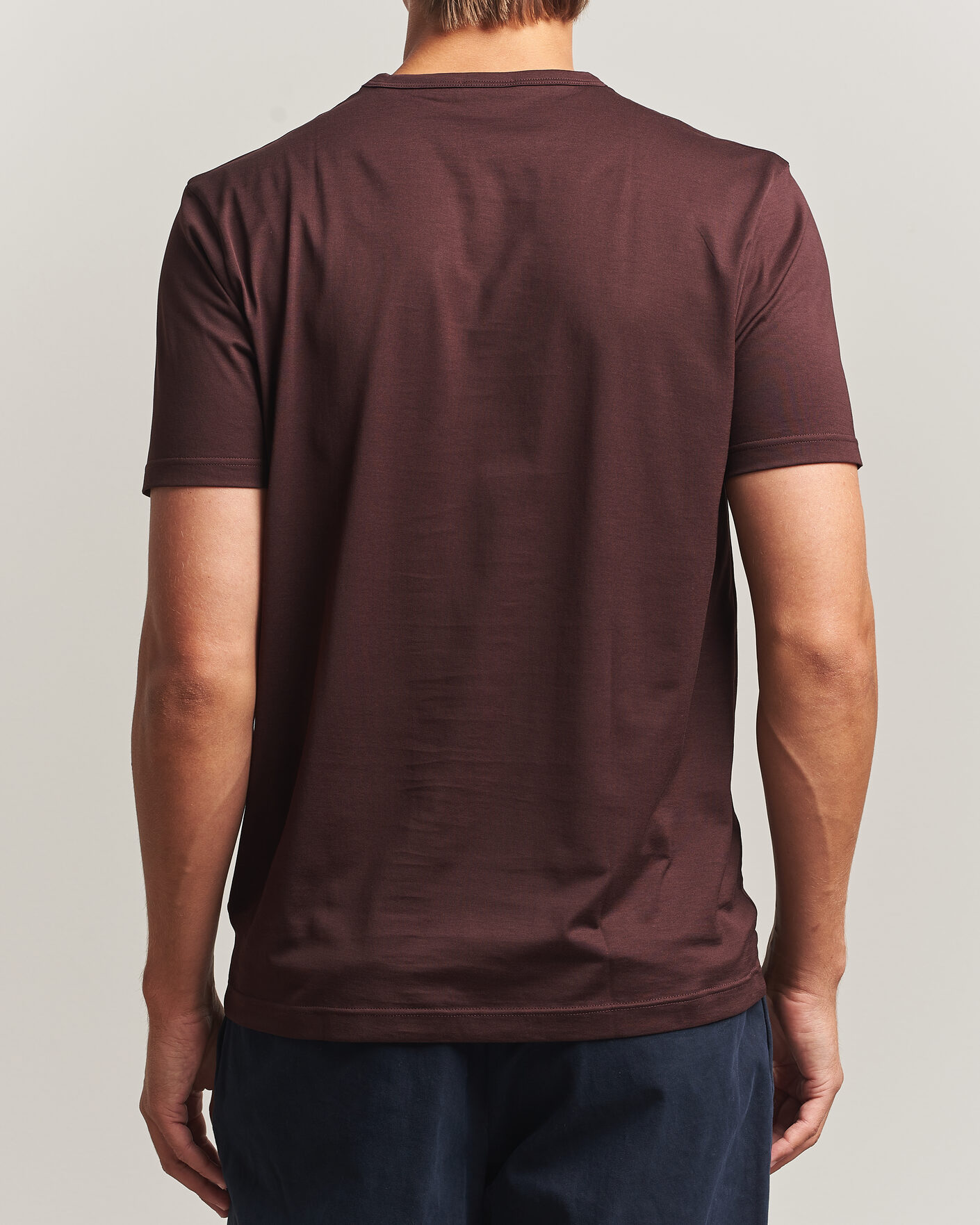 Homme | T-shirts | Sunspel | Crew Neck Q82 Cotton T-Shirt Dark Brown