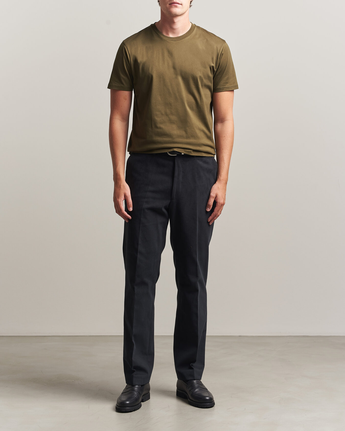 Homme | T-shirts | Sunspel | Riviera Midweight T-Shirt Loden Green