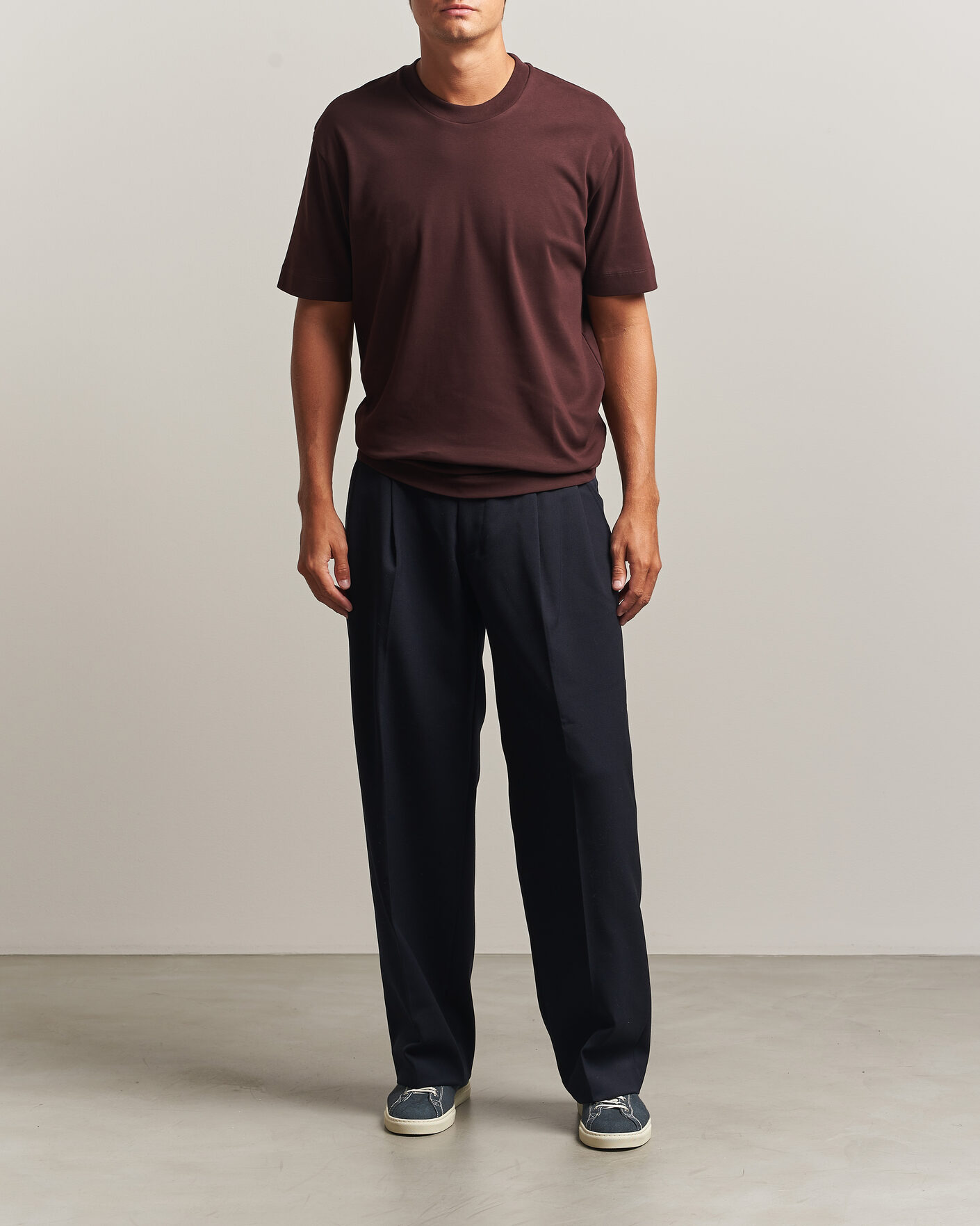 Homme | T-shirts | Sunspel | Heavy Weight Supima Cotton T-Shirt Dark Brown