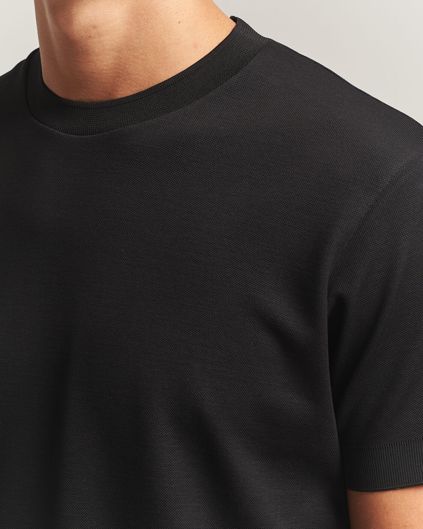 Homme | T-shirts | Sunspel | Cotton Piquet T-Shirt Black