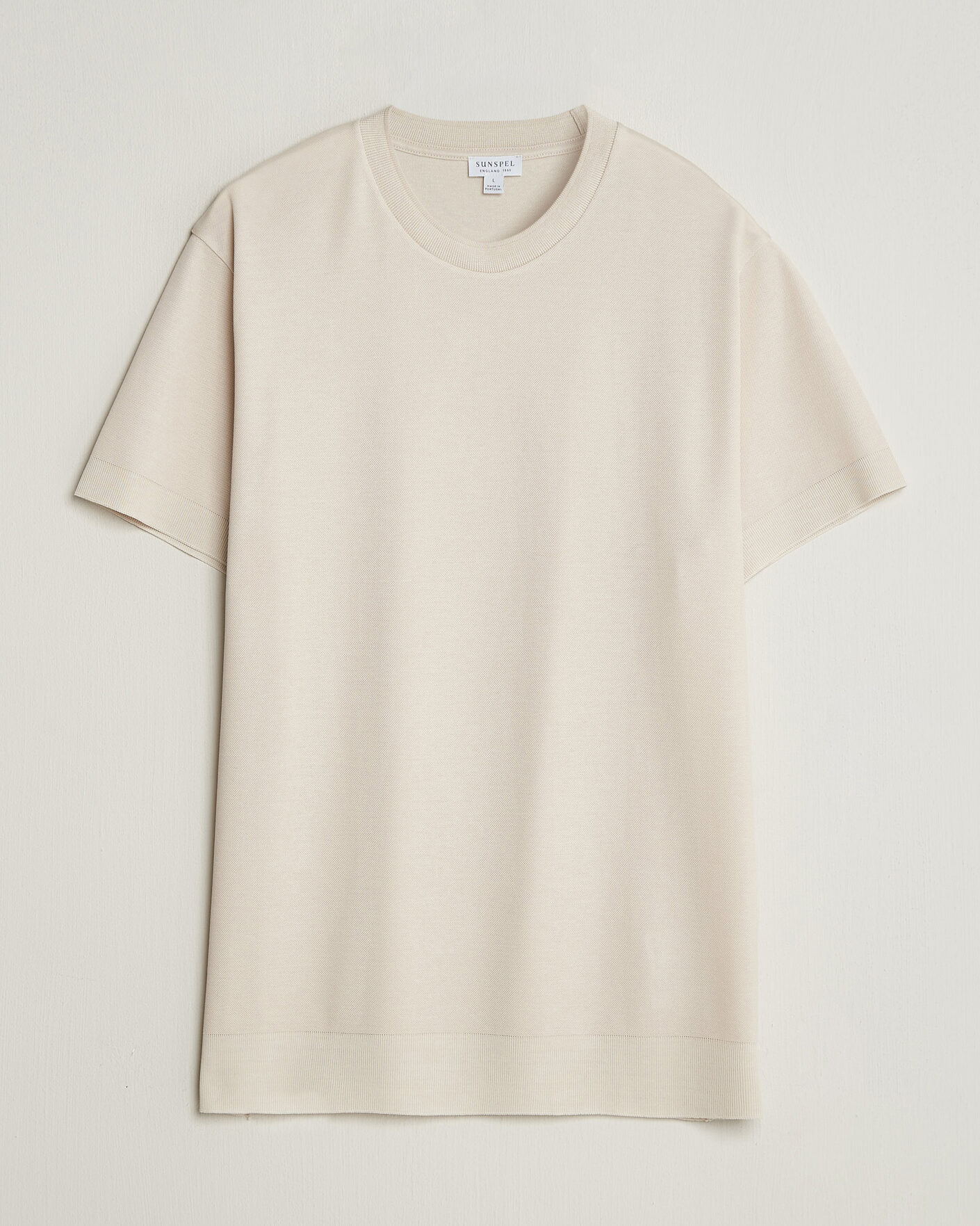 Homme | T-shirts | Sunspel | Cotton Piquet T-Shirt Swansdown