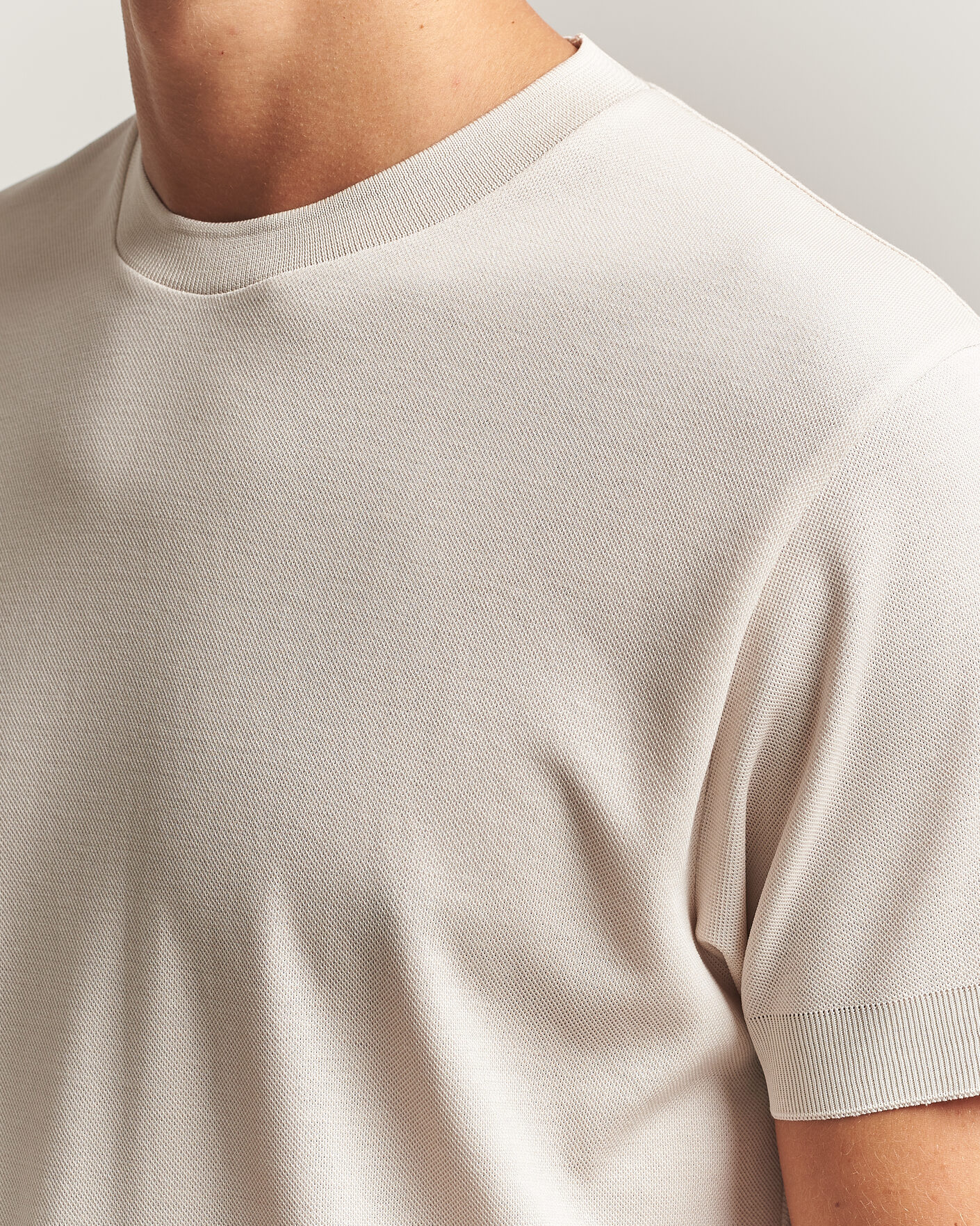 Homme | T-shirts | Sunspel | Cotton Piquet T-Shirt Swansdown