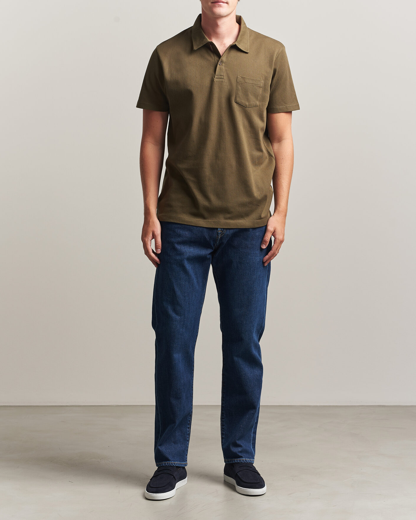 Homme | Polos | Sunspel | Riviera Polo Shirt Loden Green