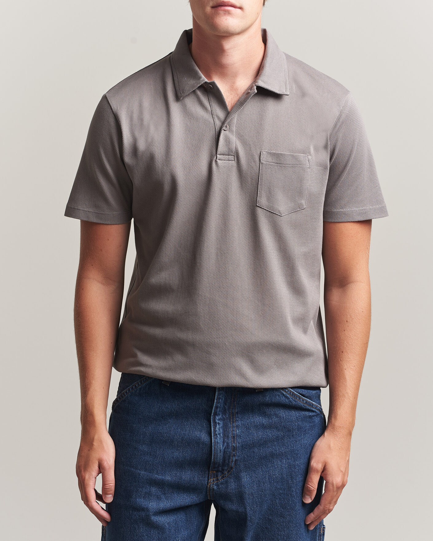 Homme | Polos | Sunspel | Riviera Polo Shirt Smoke Grey