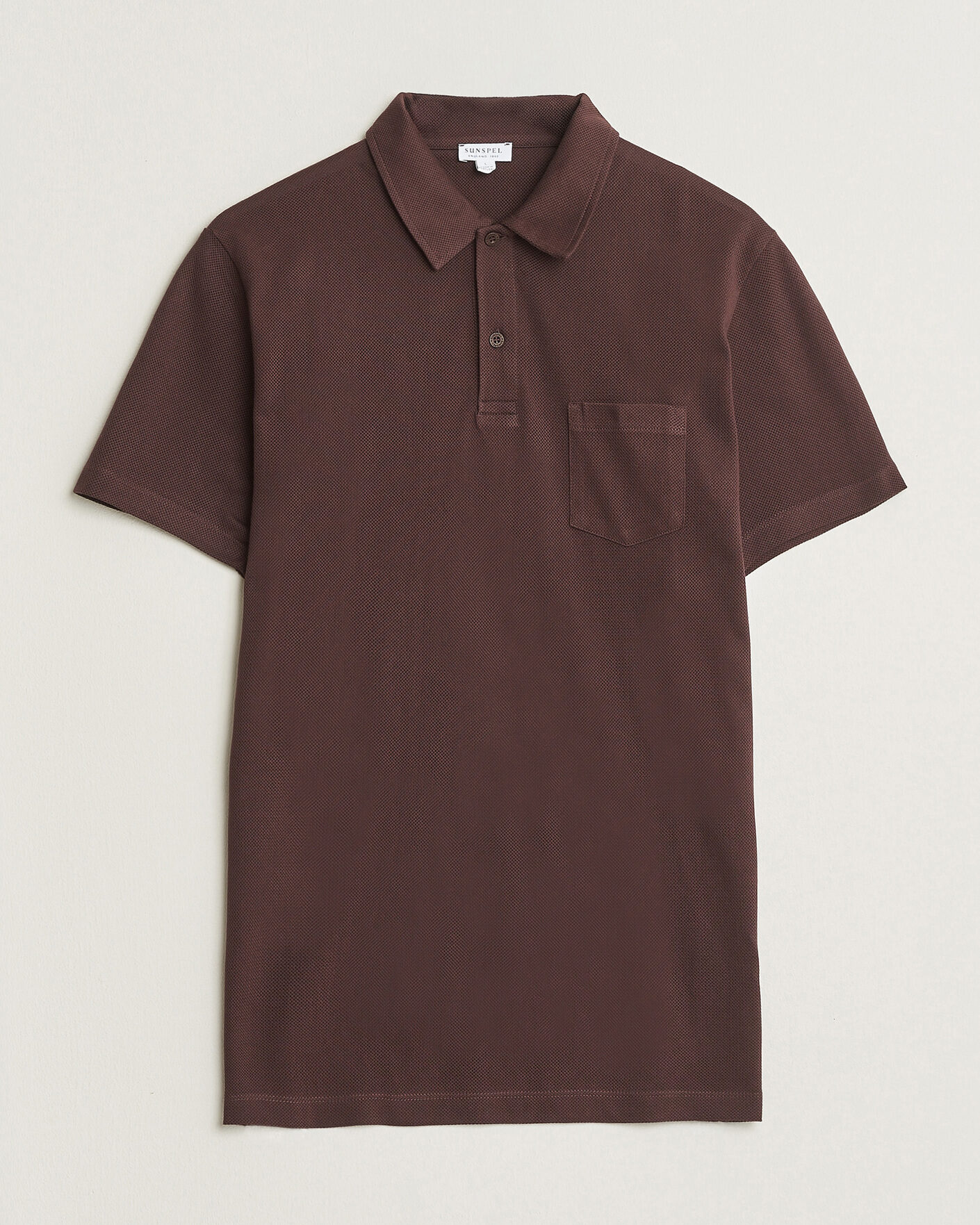 Homme | Polos | Sunspel | Riviera Polo Shirt Dark Brown