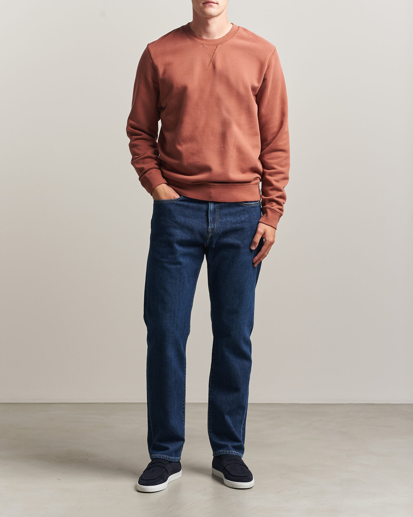 Homme | Pulls Et Tricots | Sunspel | Loopback Sweatshirt Dark Tabacco