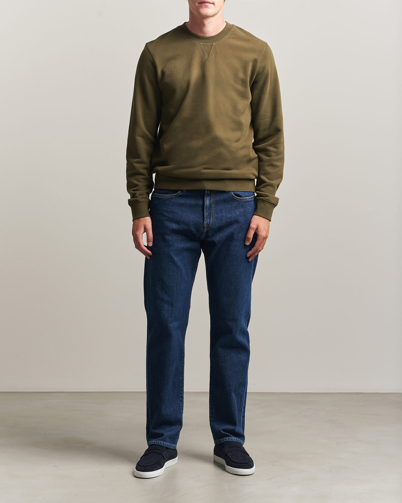 Homme | Pulls Et Tricots | Sunspel | Loopback Sweatshirt Loden Green