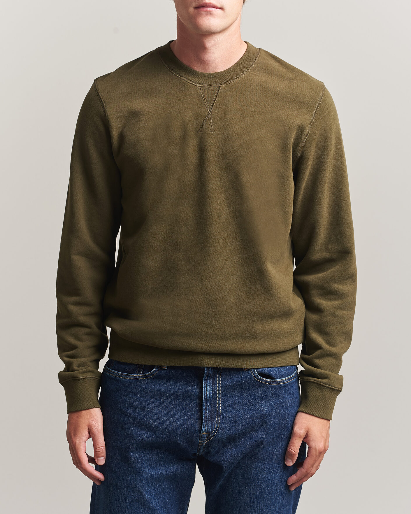 Homme | Pulls Et Tricots | Sunspel | Loopback Sweatshirt Loden Green