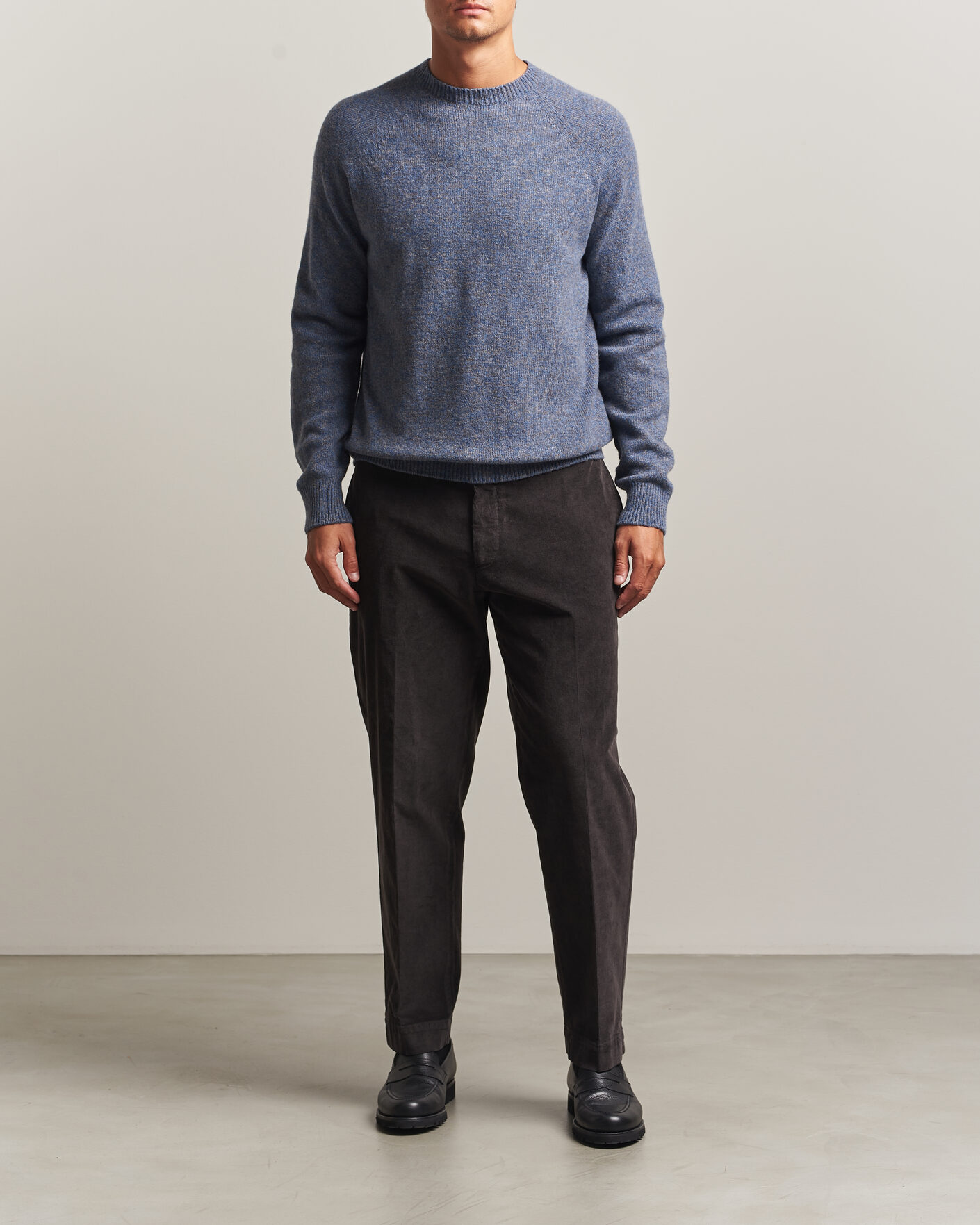 Homme | Pulls Et Tricots | Sunspel | Lambswool Crew Neck Denim Twist