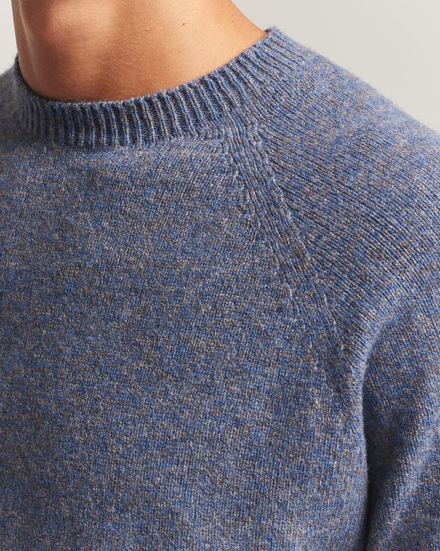 Homme | Pulls Et Tricots | Sunspel | Lambswool Crew Neck Denim Twist