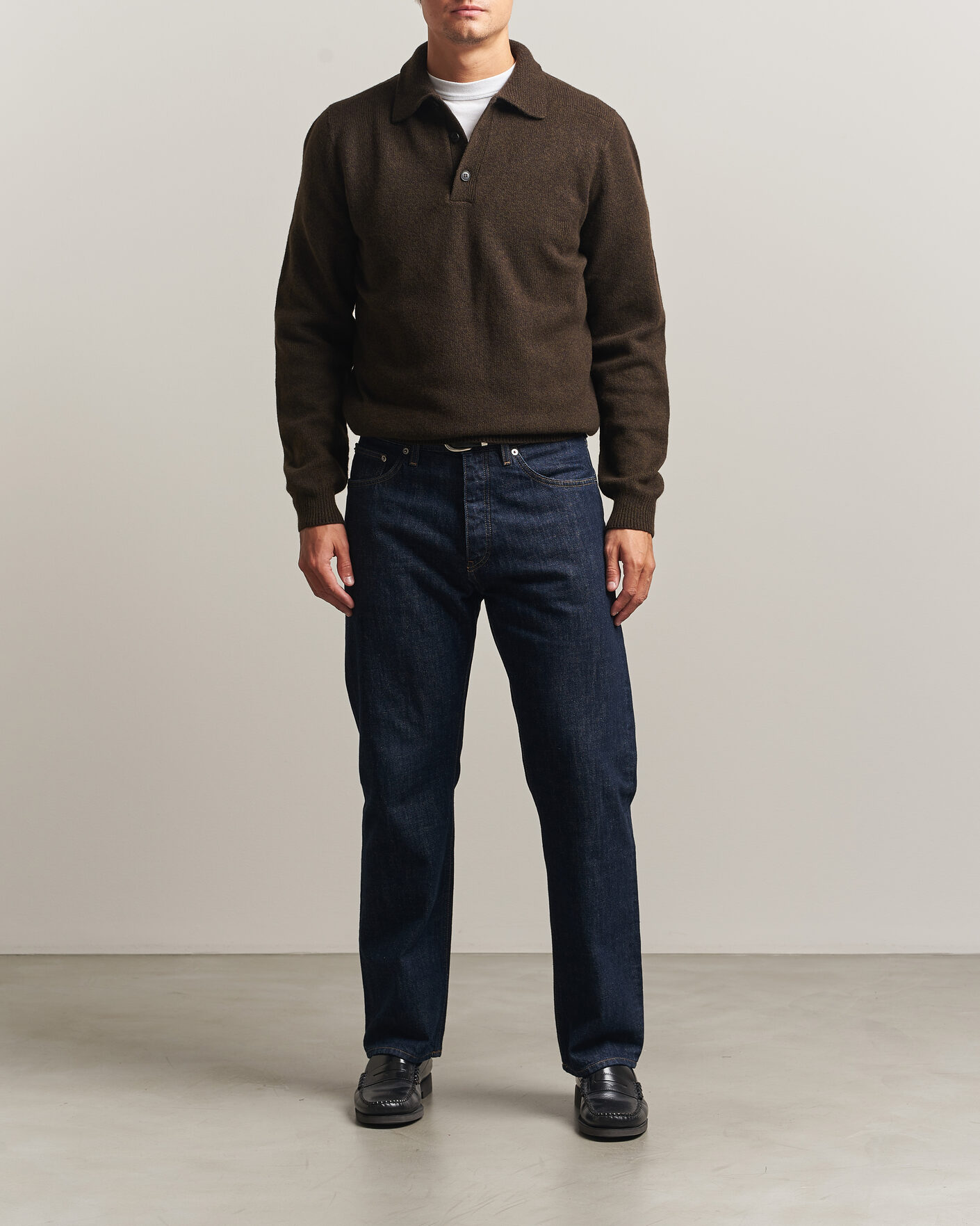 Homme | Pulls Et Tricots | Sunspel | Lambswool Poloshirt Loden Twist
