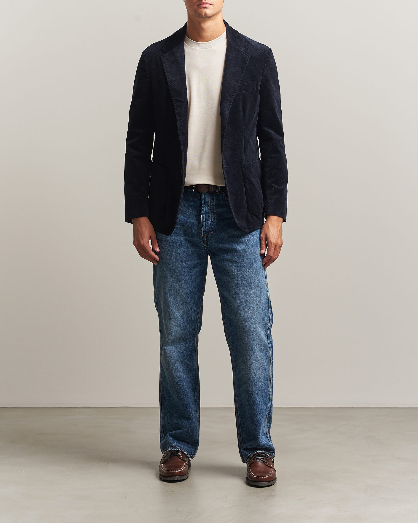 Homme | Blazers | Sunspel | Relaxed Corduroy Blazer Navy